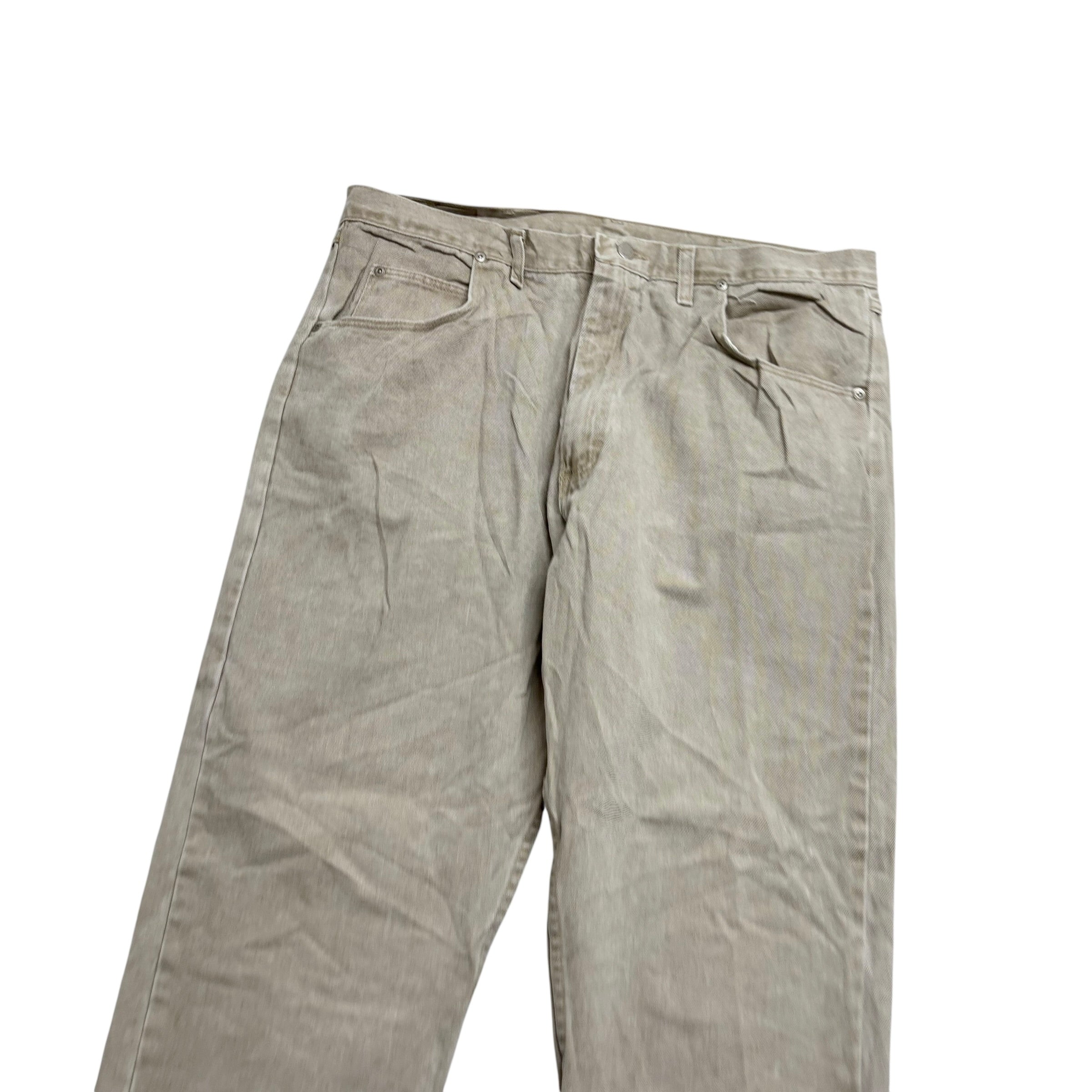 Wrangler Jeans W38 L30 Mens Beige Relaxed Straight Fit Vintage USA Made (E)