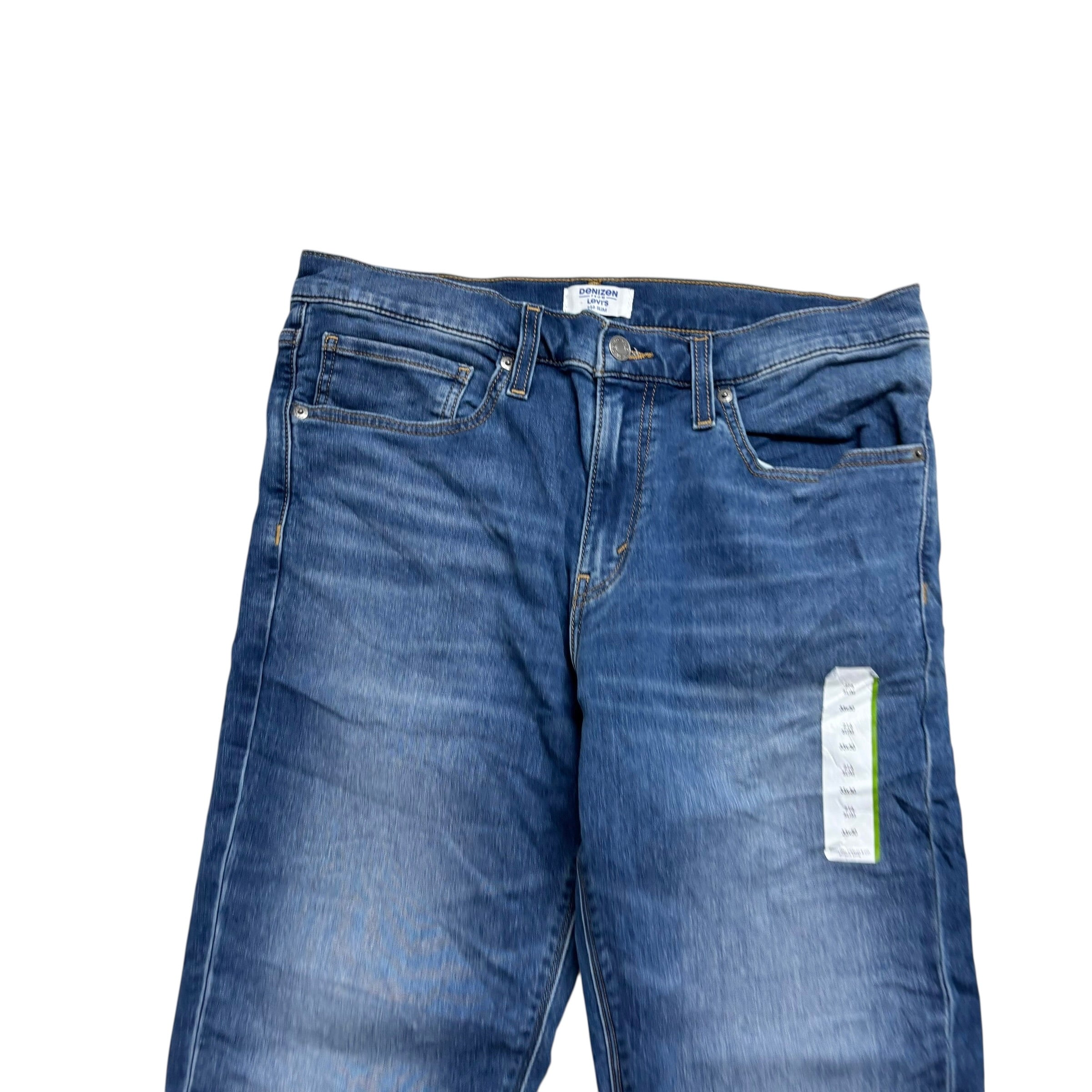 Levis Denizen Jeans W34 L26 Mens Mid Blue Slim Fit Stretch Denim (E)