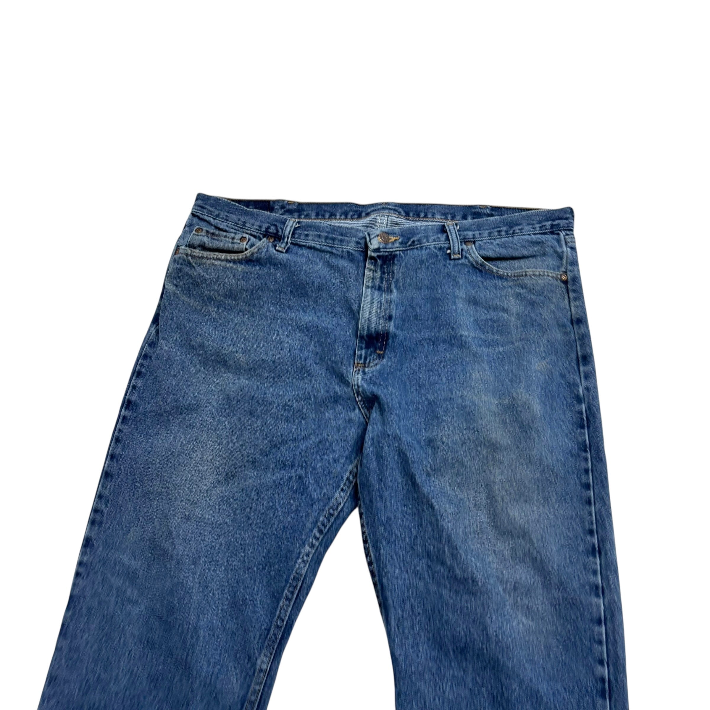 Wrangler Jeans W42 L30 Mens Mid Blue Relaxed Straight Fit Denim (F)