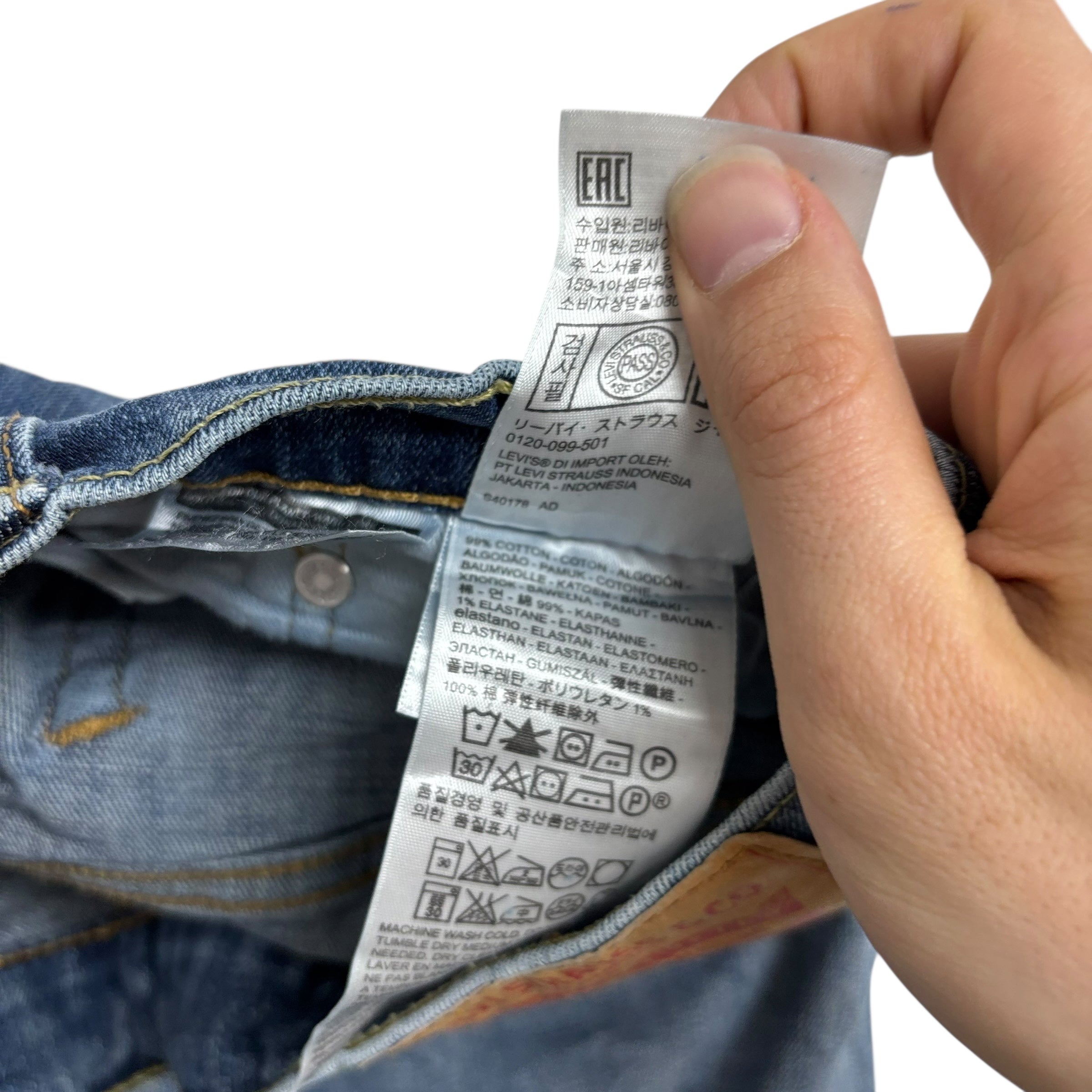 Levis 505 Jeans W31 L30 Mens Mid Blue Regular Straight Fit Stretch Denim (F)