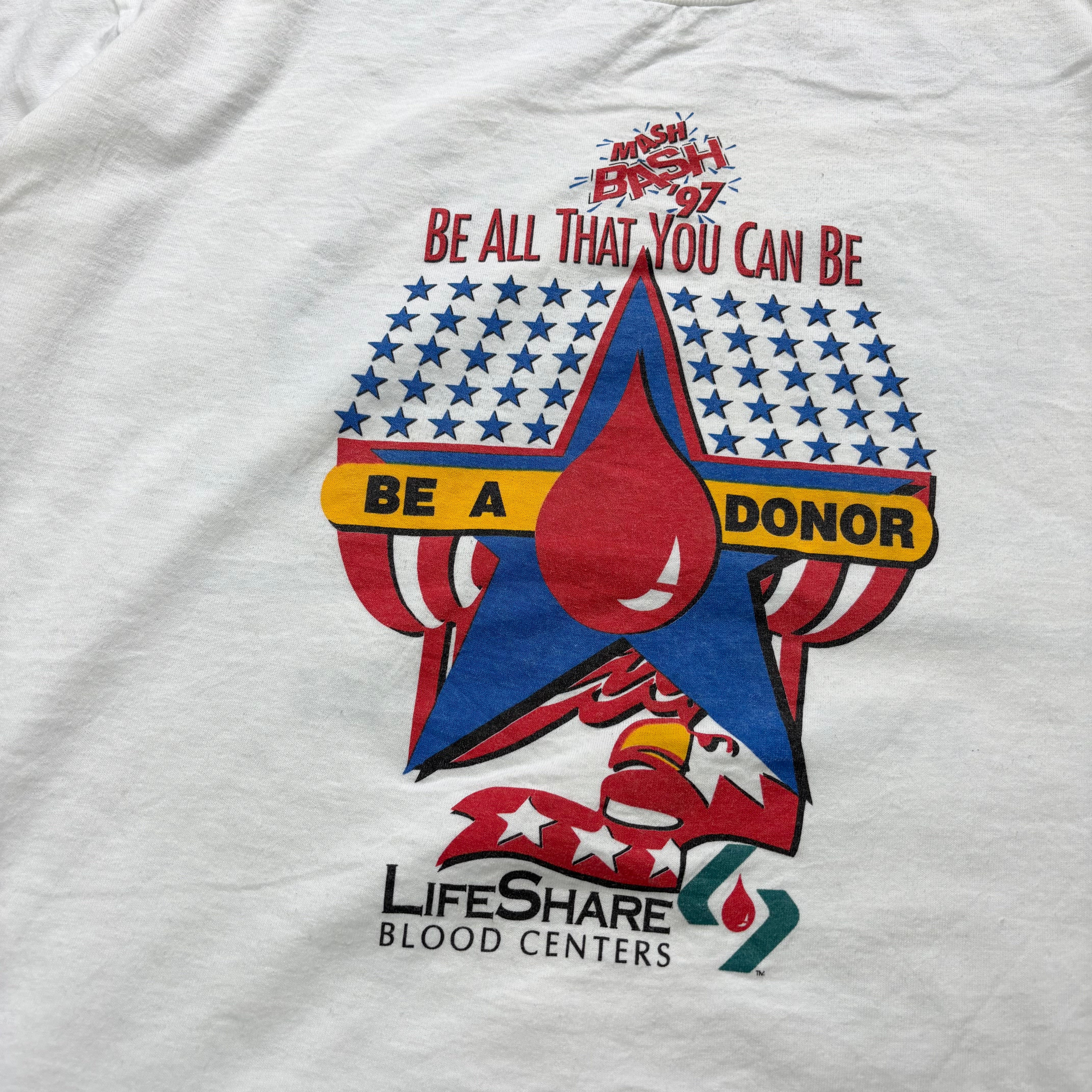 Vintage T Shirt Mens XL White Graphic Print 90s USA 1997 Radio (E)