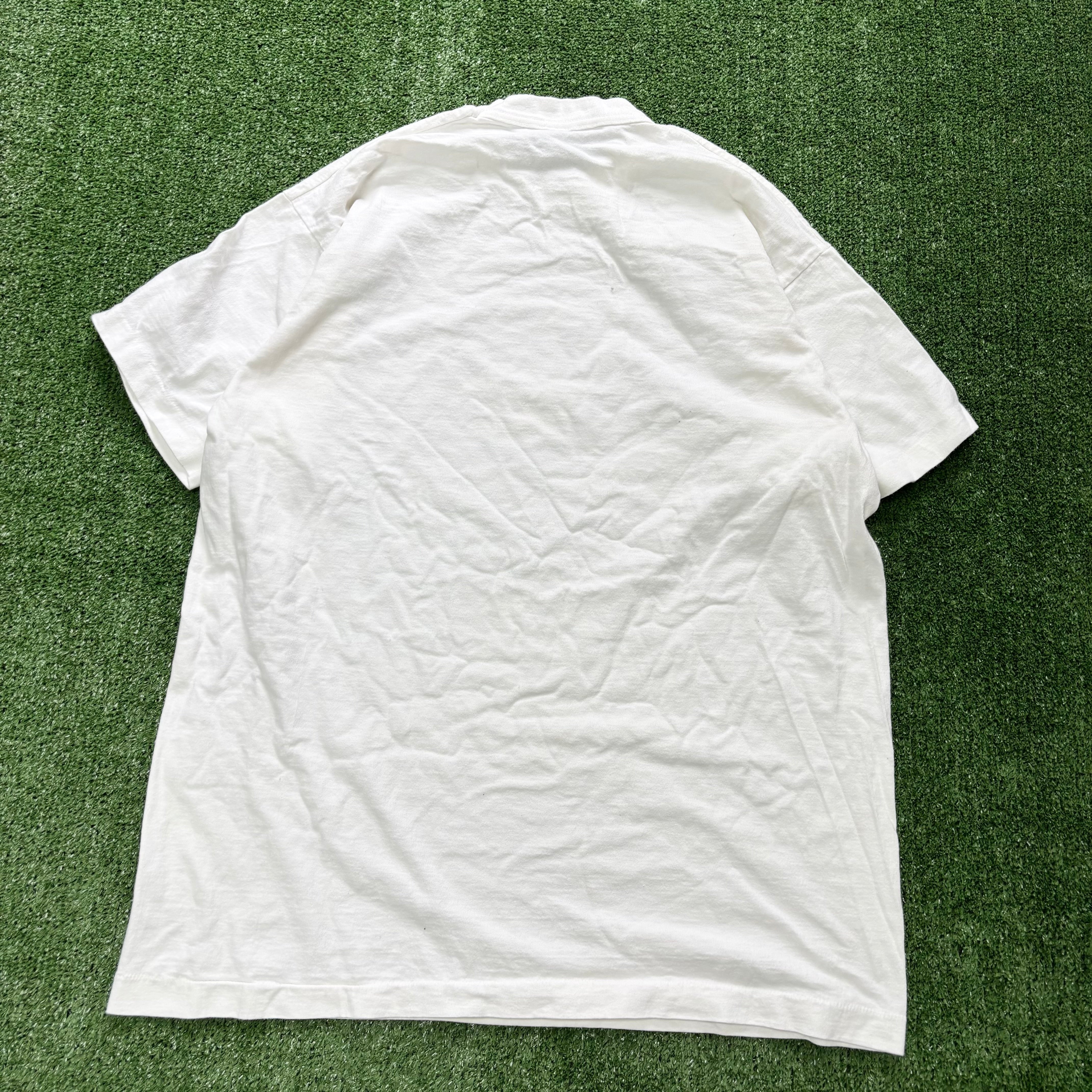 Vintage T Shirt Mens XL White Single Stitch Graphic Print 90s USA