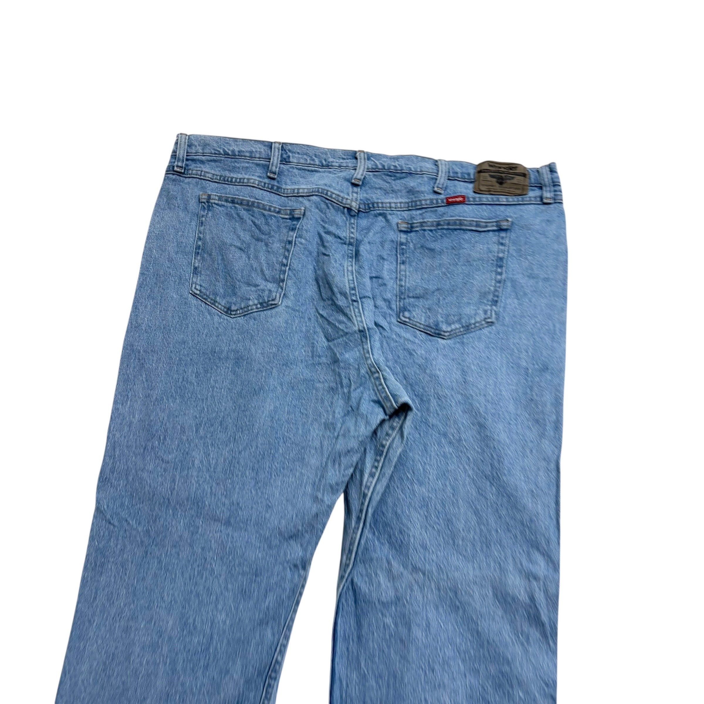 Wrangler Jeans W44 L30 Mens Light Blue Regular Straight Fit Stretch Denim (E)