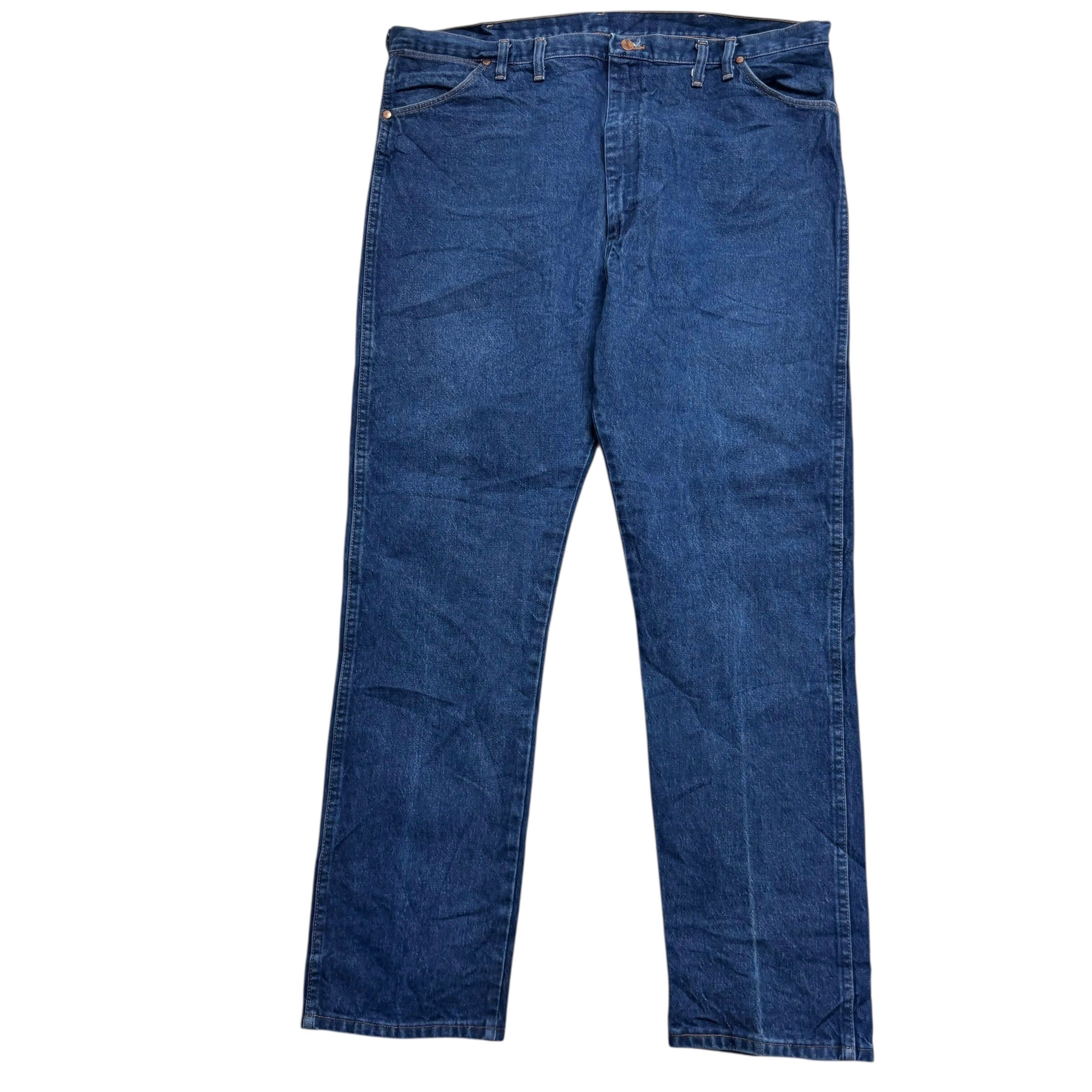 Wrangler Jeans Cowboy Cut W44 L34 Mens Dark Blue 13MWZ Original Fit Denim (E)