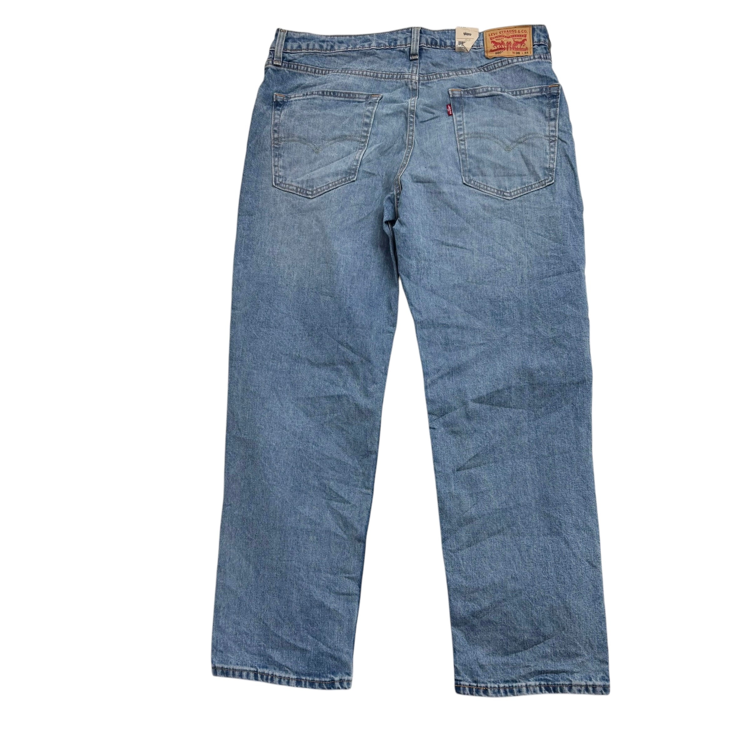 Levis 550 Jeans W36 L31 Mens Light Blue Relaxed Straight Fit Stretch Denim (E)