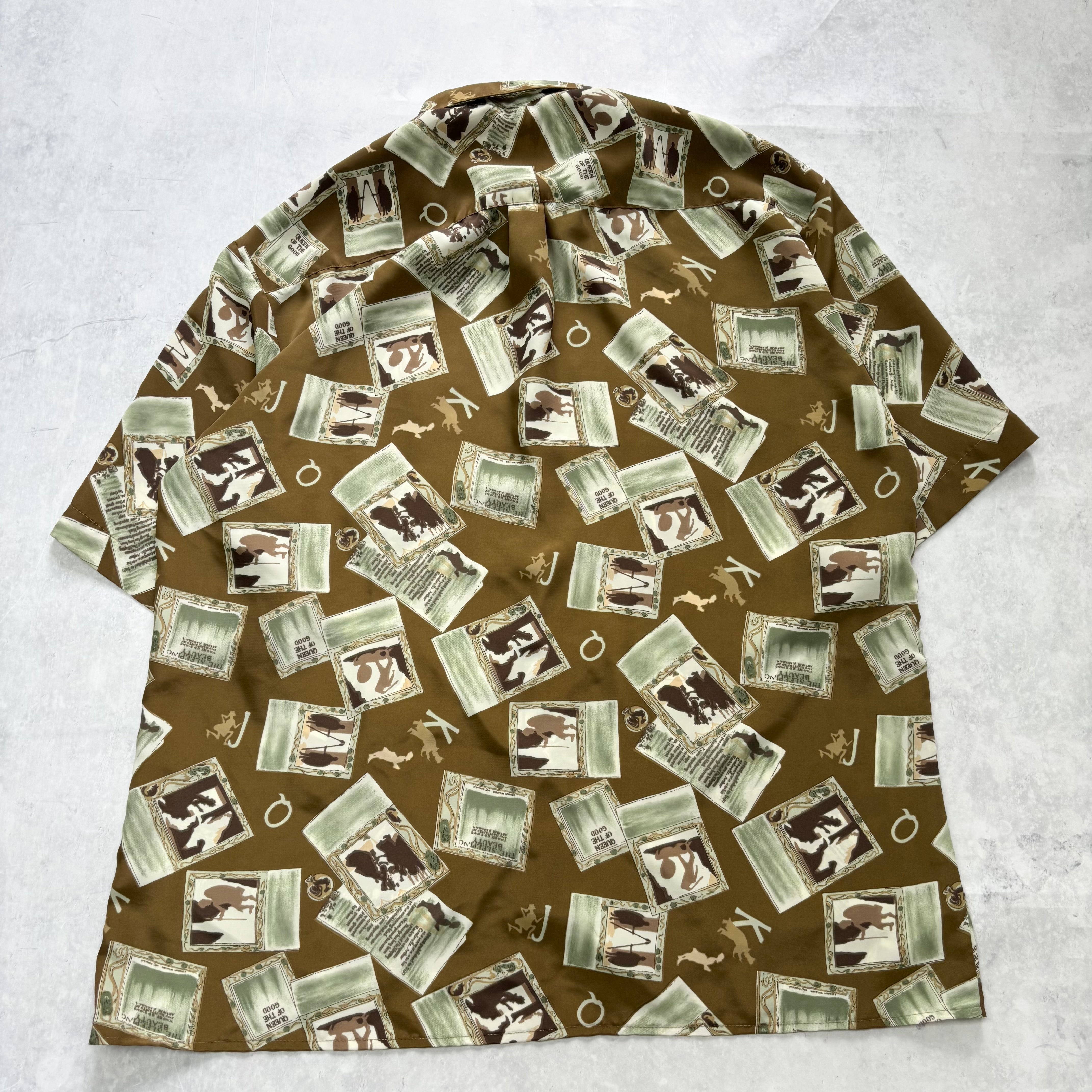 Hawaiian Shirt Mens XXL Brown Floral Aloha Short Sleeve Lightweight (E)