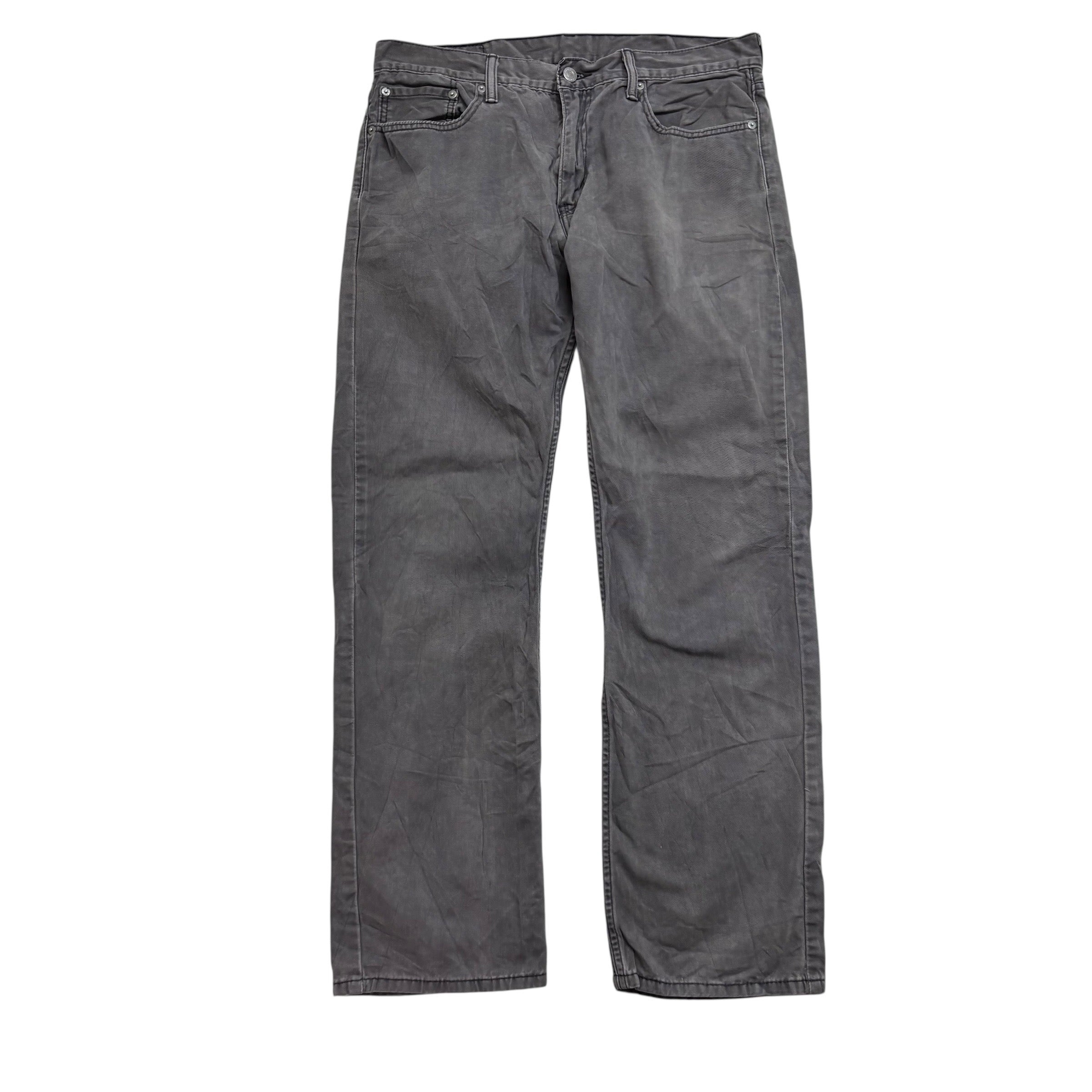 Levis 514 Trousers W34 L32 Mens Grey Regular Straight Fit Cotton Pants