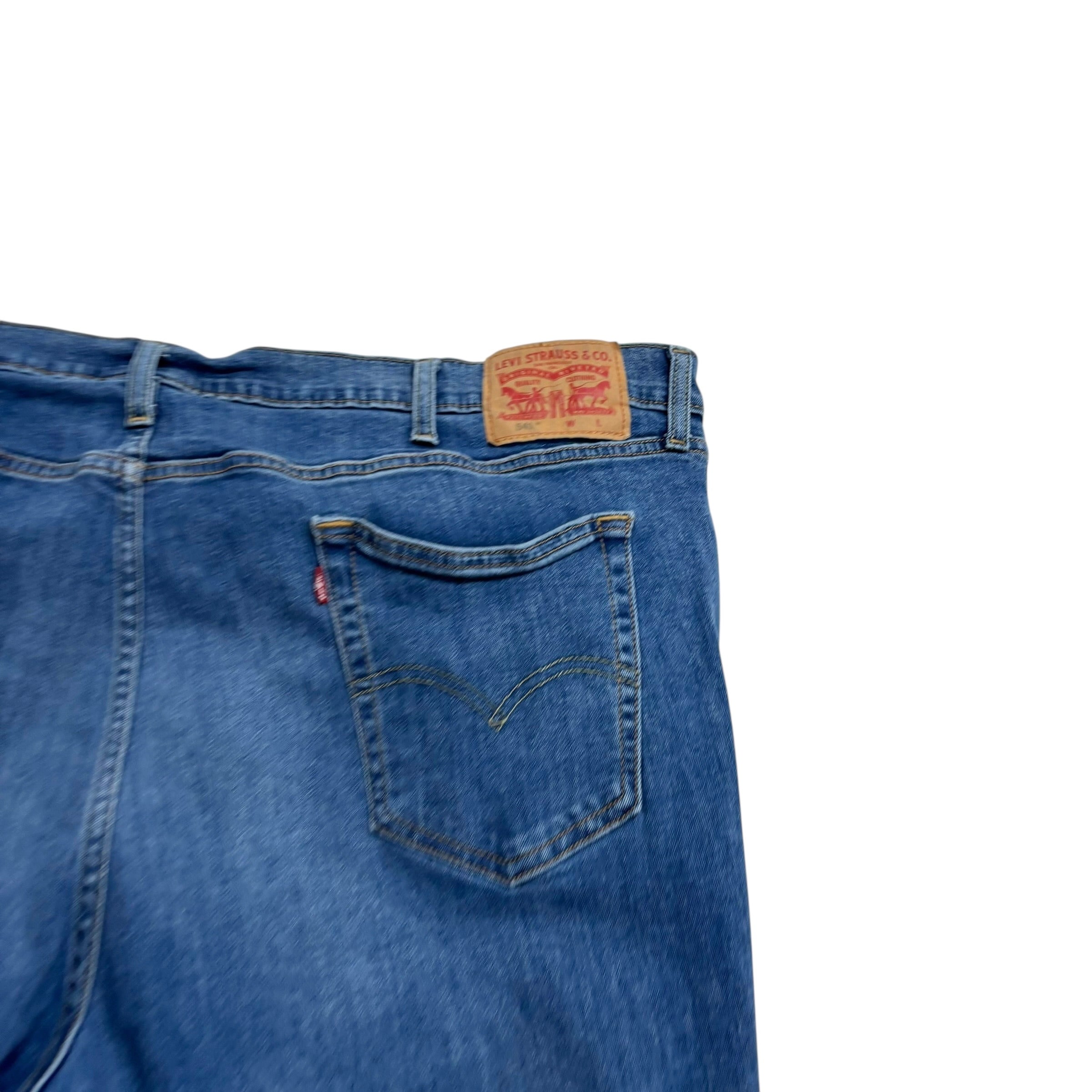 Levis 541 Jeans W48 L30 Mens Mid Blue Athletic Tapered Fit Stretch Denim (E)