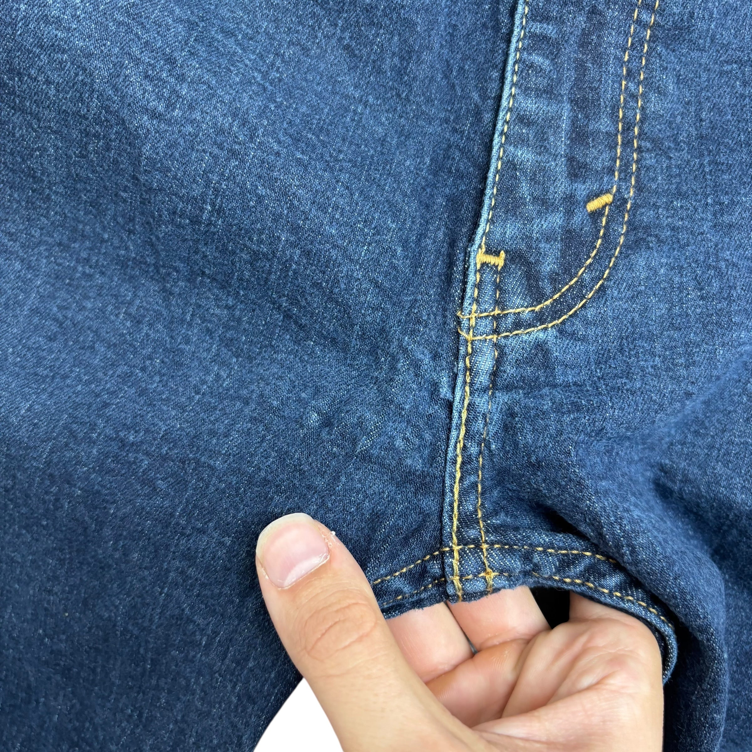 Levis 514 Jeans W34 L32 Mens Dark Blue Regular Straight Fit Stretch Denim