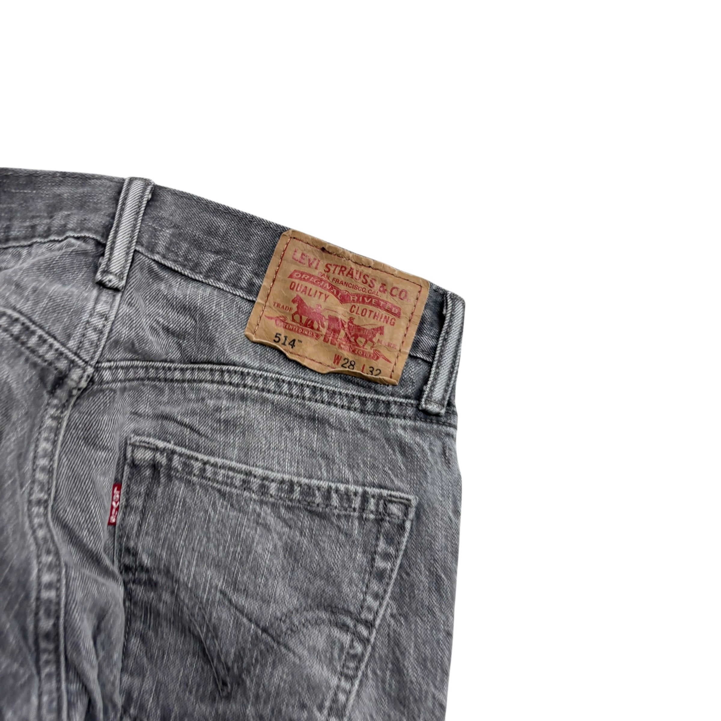 Levis 514 Jeans W27 L31 Mens Grey Regular Straight Fit Vintage Denim