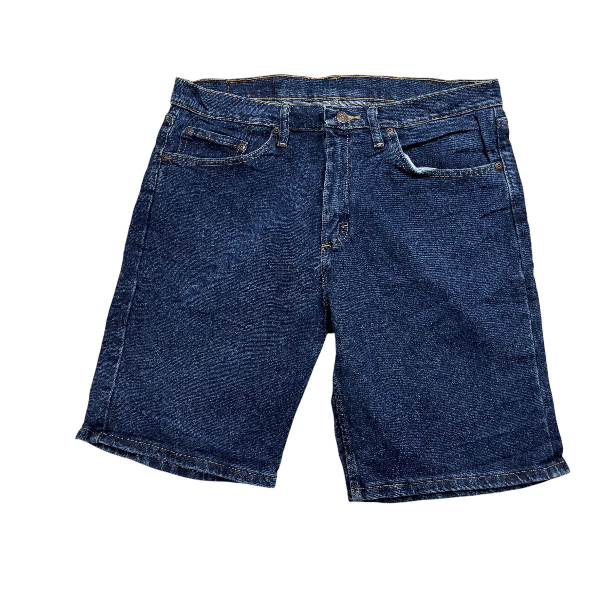 Wrangler Baggy Jorts W32 Mens Denim Shorts Dark Blue Relaxed Fit Stretch (E)