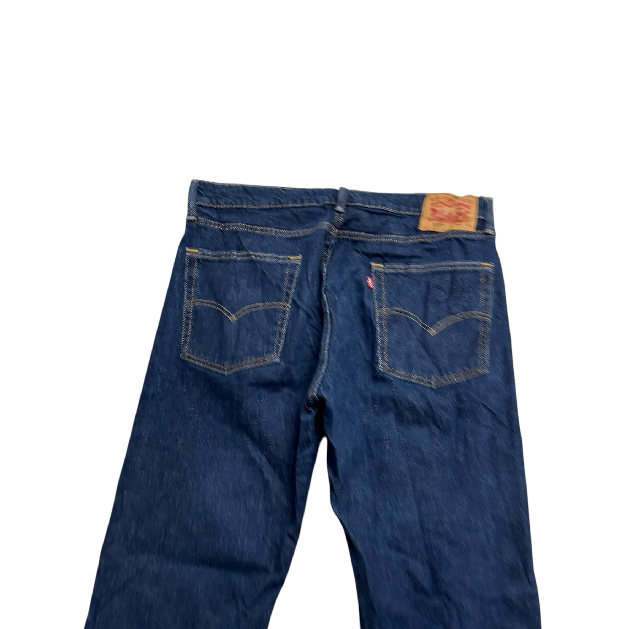 Levis 513 Jeans W36 L32 Mens Dark Blue Slim Straight Fit Stretch Denim (E)