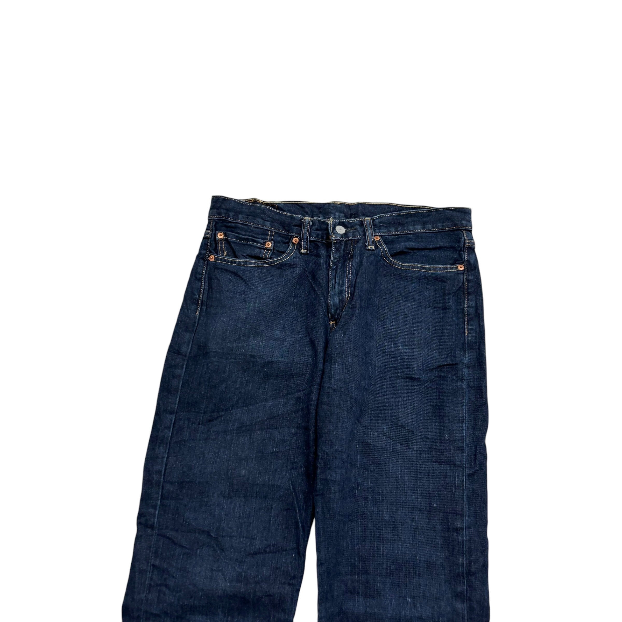 Levis 514 Jeans W34 L34 Mens Dark Blue Regular Straight Fit Denim (E)