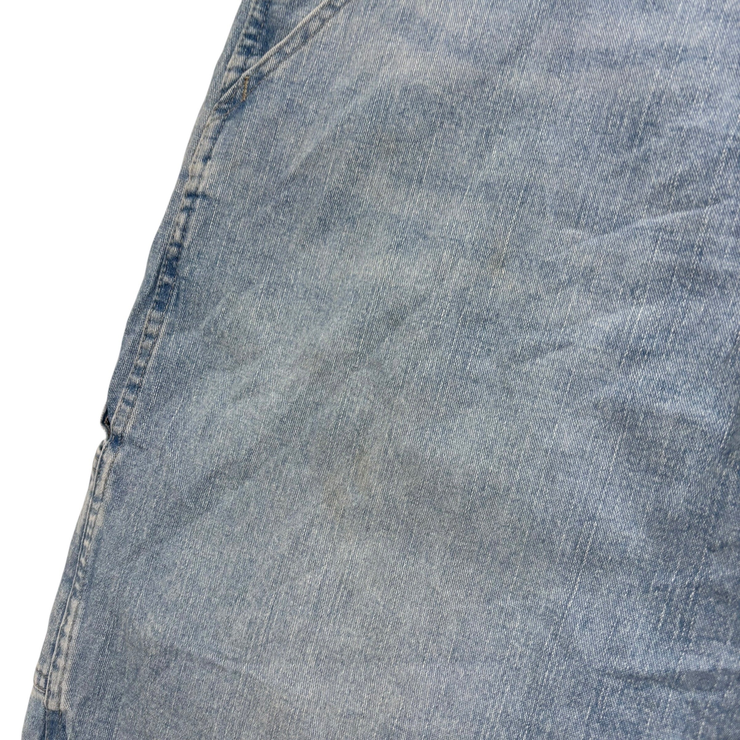 Wrangler Jorts W42 Mens Light Blue Denim Shorts Relaxed Stretch Carpenter (F)