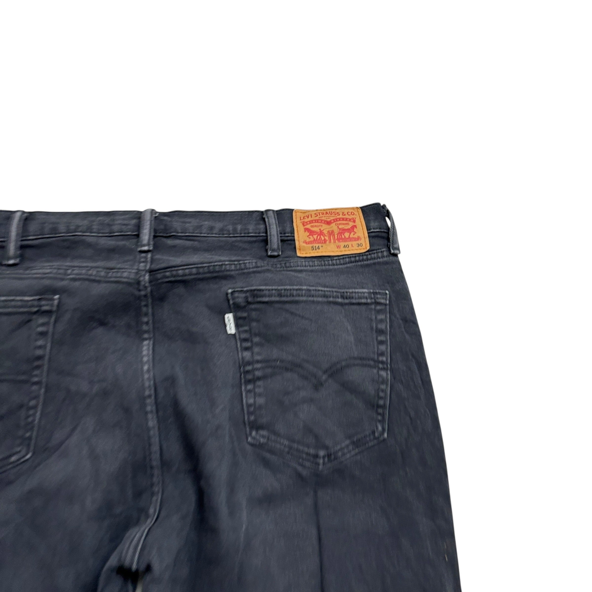 Levis 514 Trousers W40 L30 Mens Black Regular Straight Fit Cotton Pants
