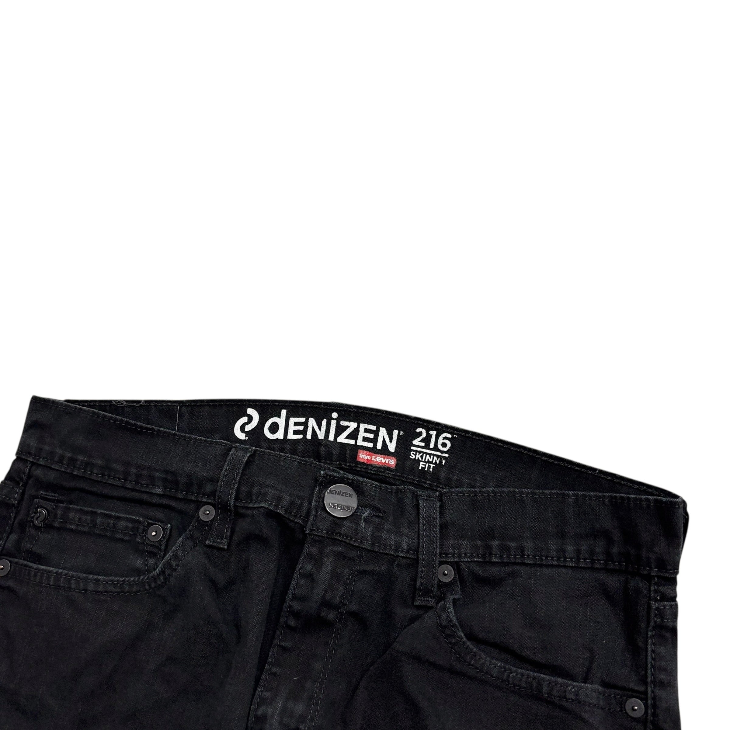 Levis Denizen Jeans W32 L33 Mens Black Skinny Fit Stretch Vintage Denim