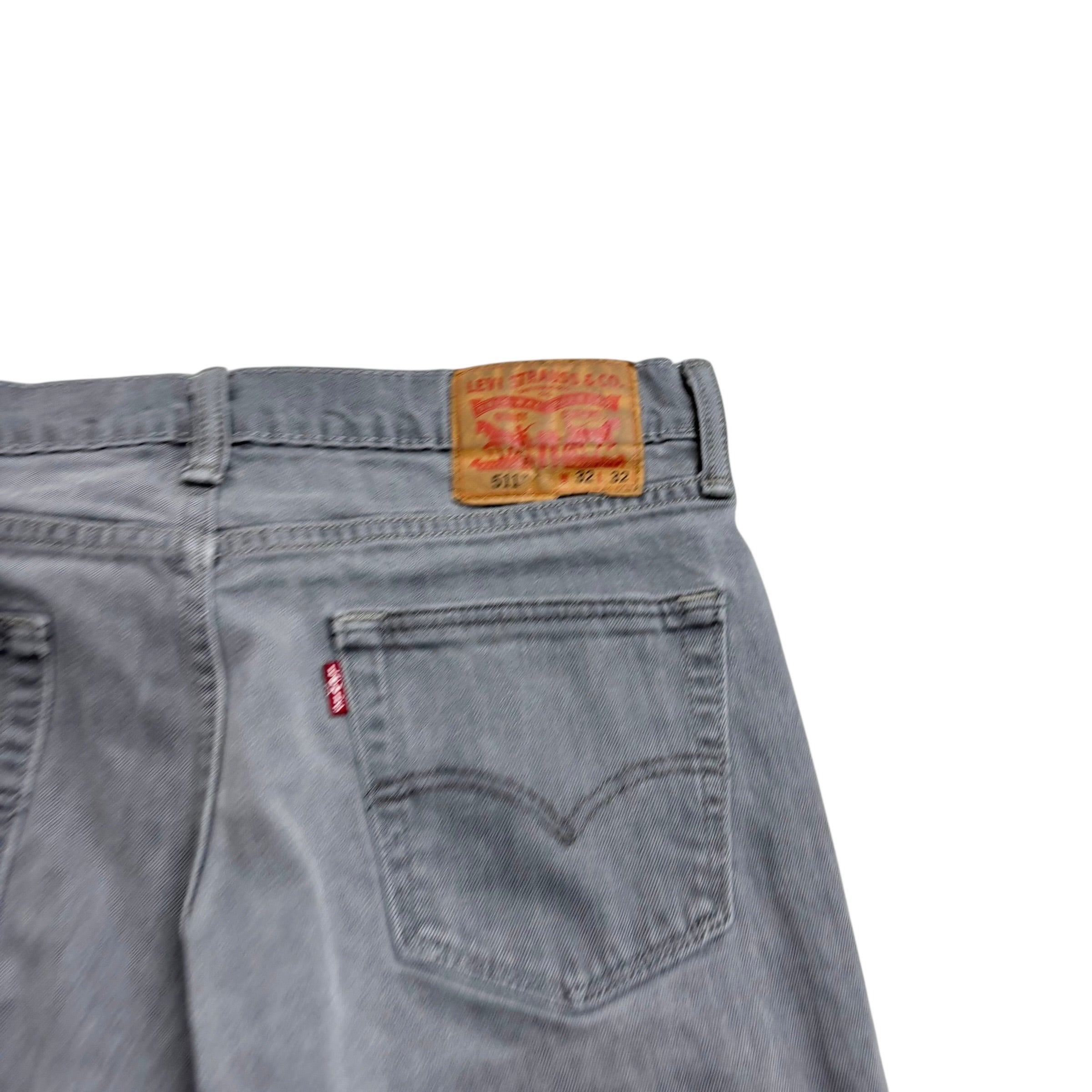 Levis 511 Jeans W32 L29 Mens Grey Slim Fit Stretch Denim (E)