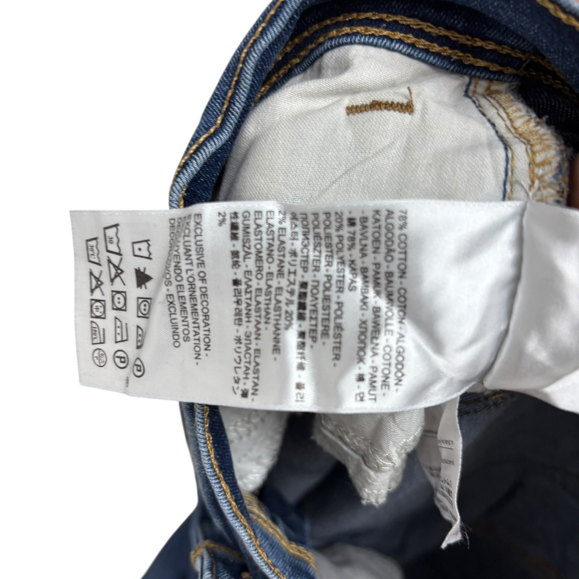 Levis 512 Jeans W31 L32 Womens Slimming Bootcut Dark Blue Stretch Denim