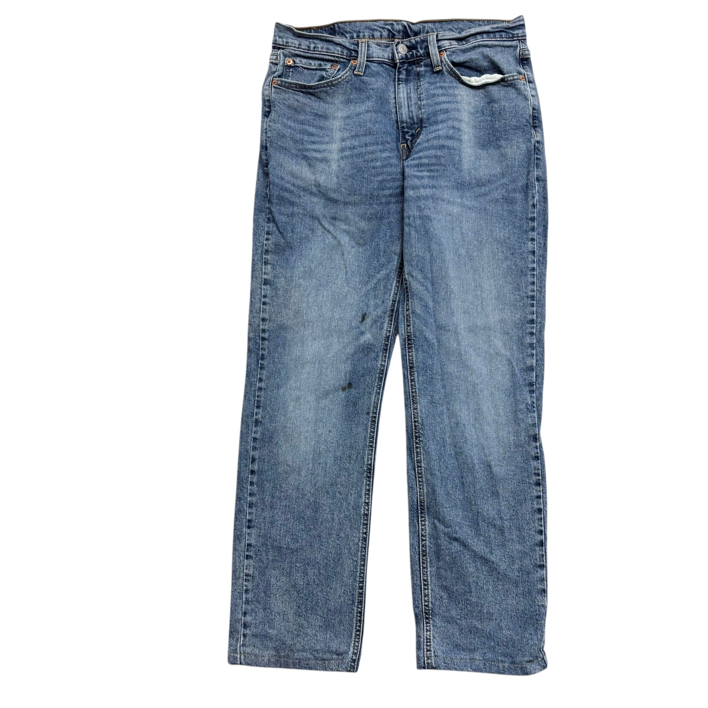 Levis 541 Jeans W32 L29 Mens Mid Blue Athletic Tapered Fit Stretch Denim (F)