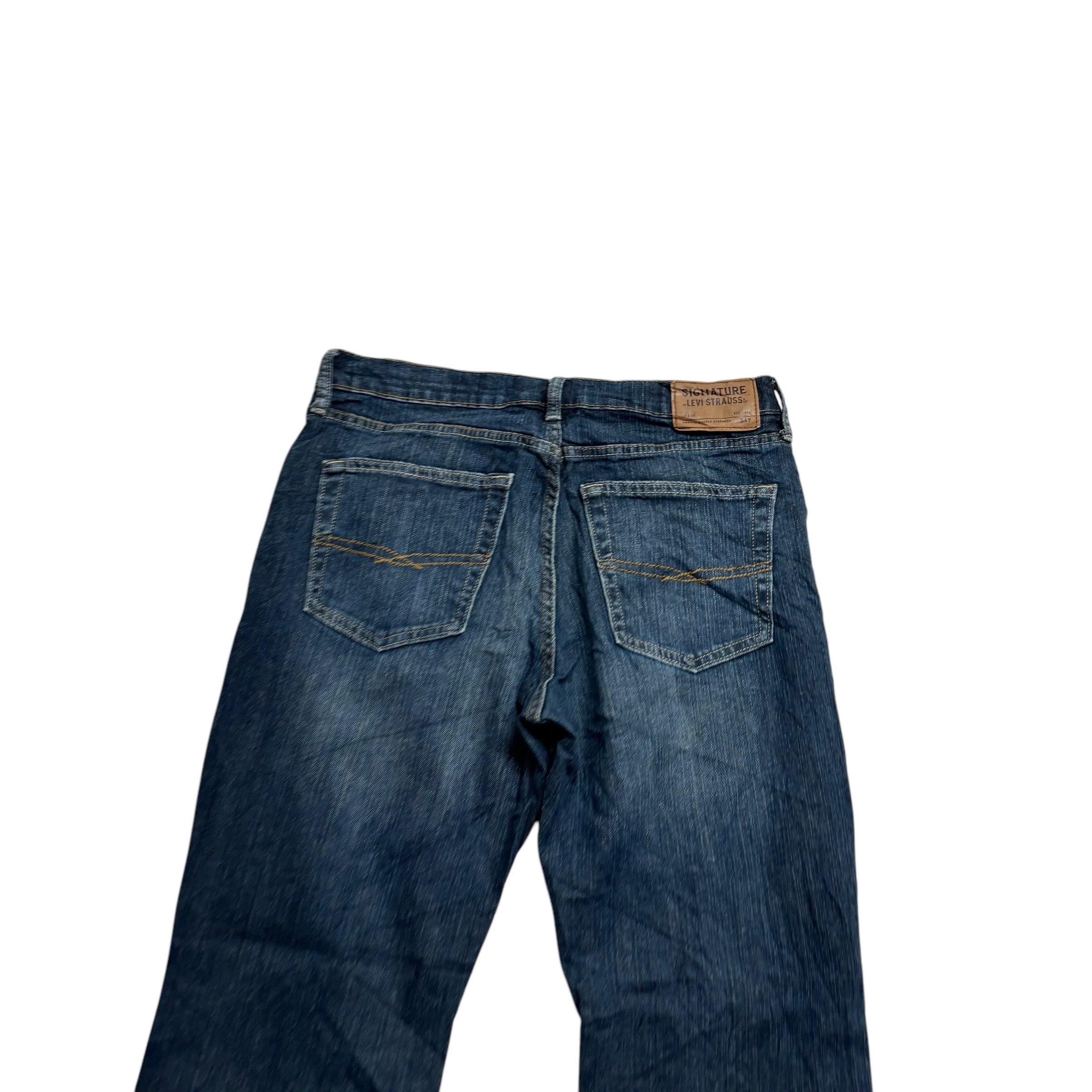 Levis Signature Jeans W34 L30 Mens Mid Blue Athletic Tapered Fit Stretch Denim