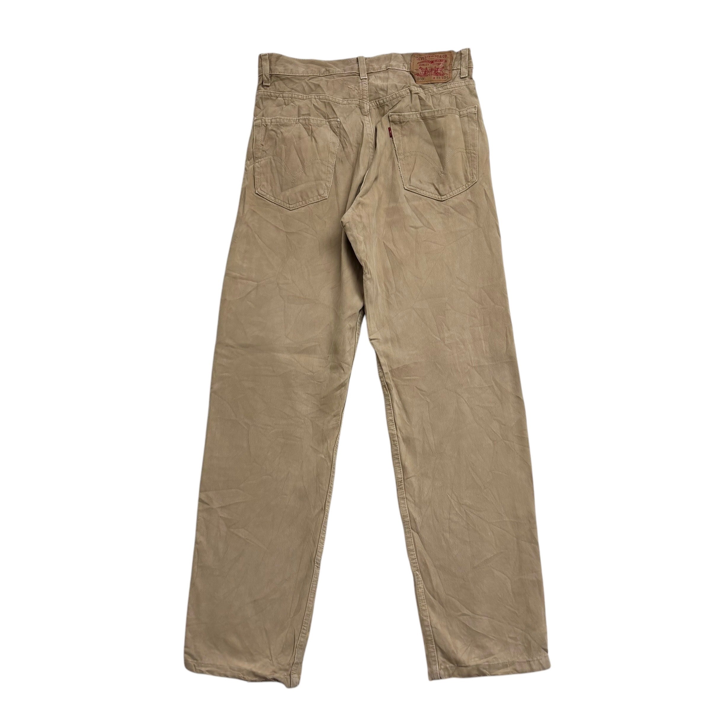 Levis 505 Jeans W33 L33 Mens Gold Tan Regular Straight Fit Vintage Denim