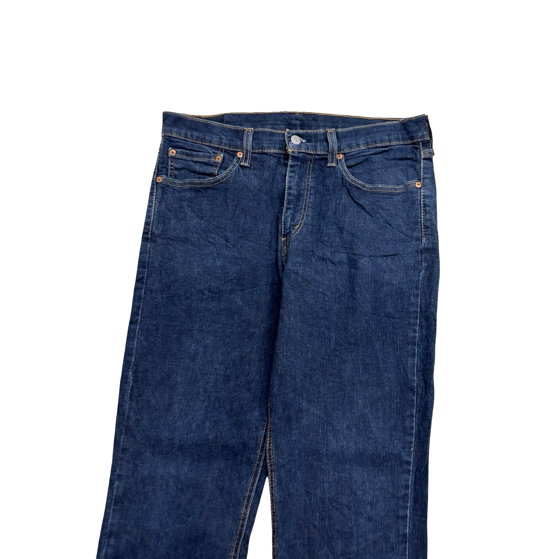 Levis 541 Jeans W34 L32 Mens Dark Blue Athletic Tapered Fit Stretch Denim (E)