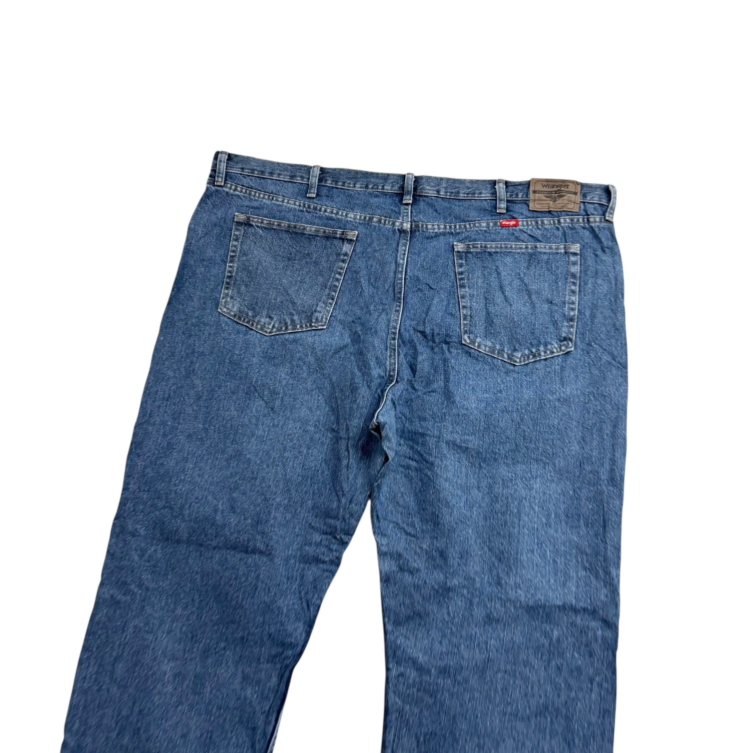 Wrangler Jeans W48 L30 Mens Mid Blue Regular Straight Fit Denim
