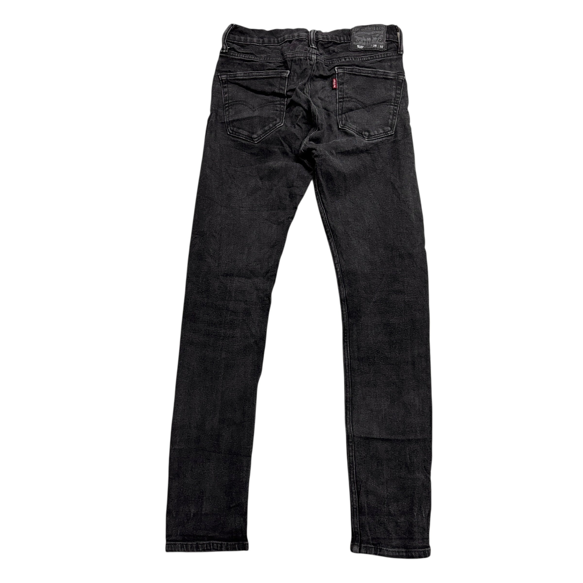 Levis 510 Jeans W28 L32 Mens Black Skinny Fit Stretch Denim
