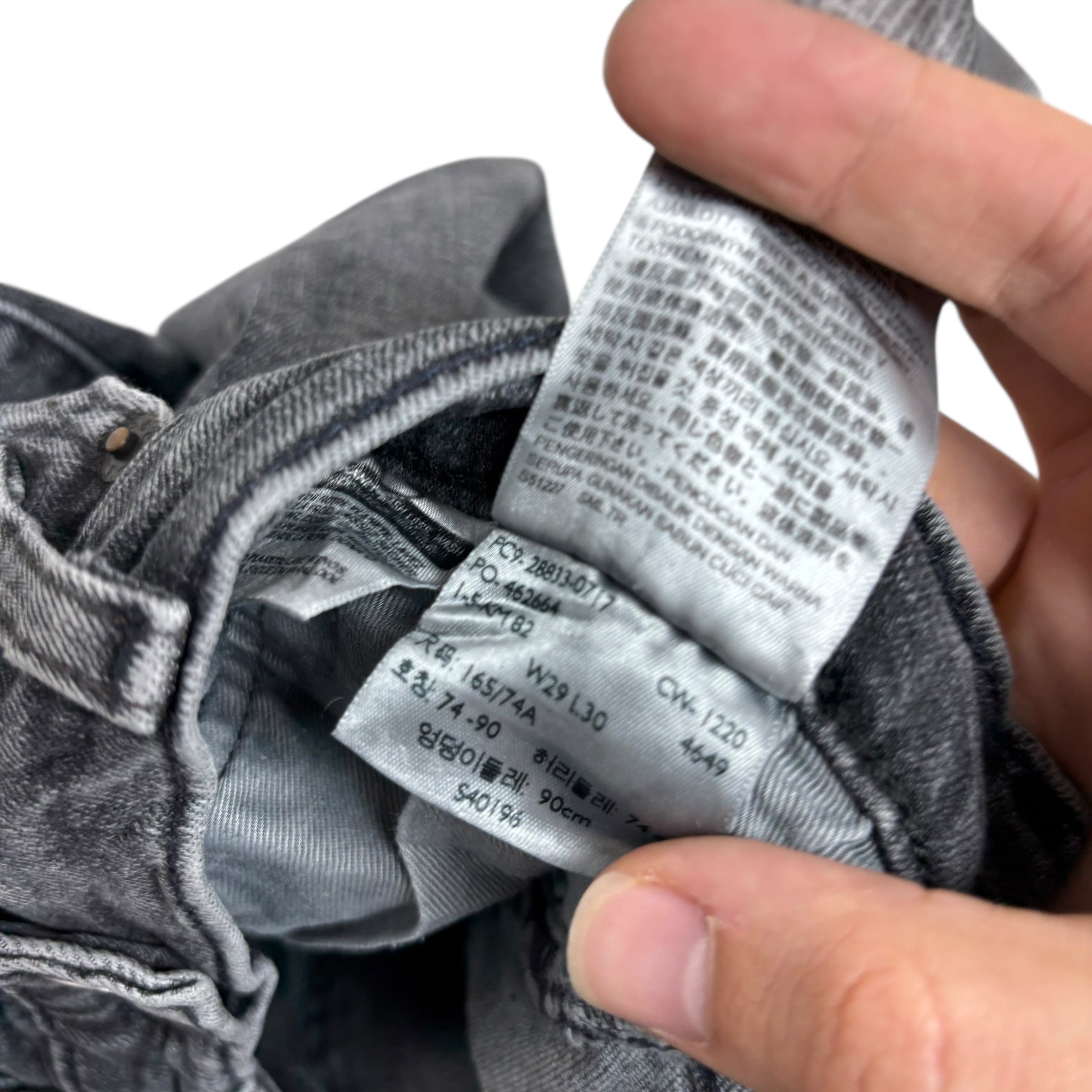 Levis 512 Jeans W29 L30 Mens Grey Slim Tapered Fit Stretch Premium Denim (E)