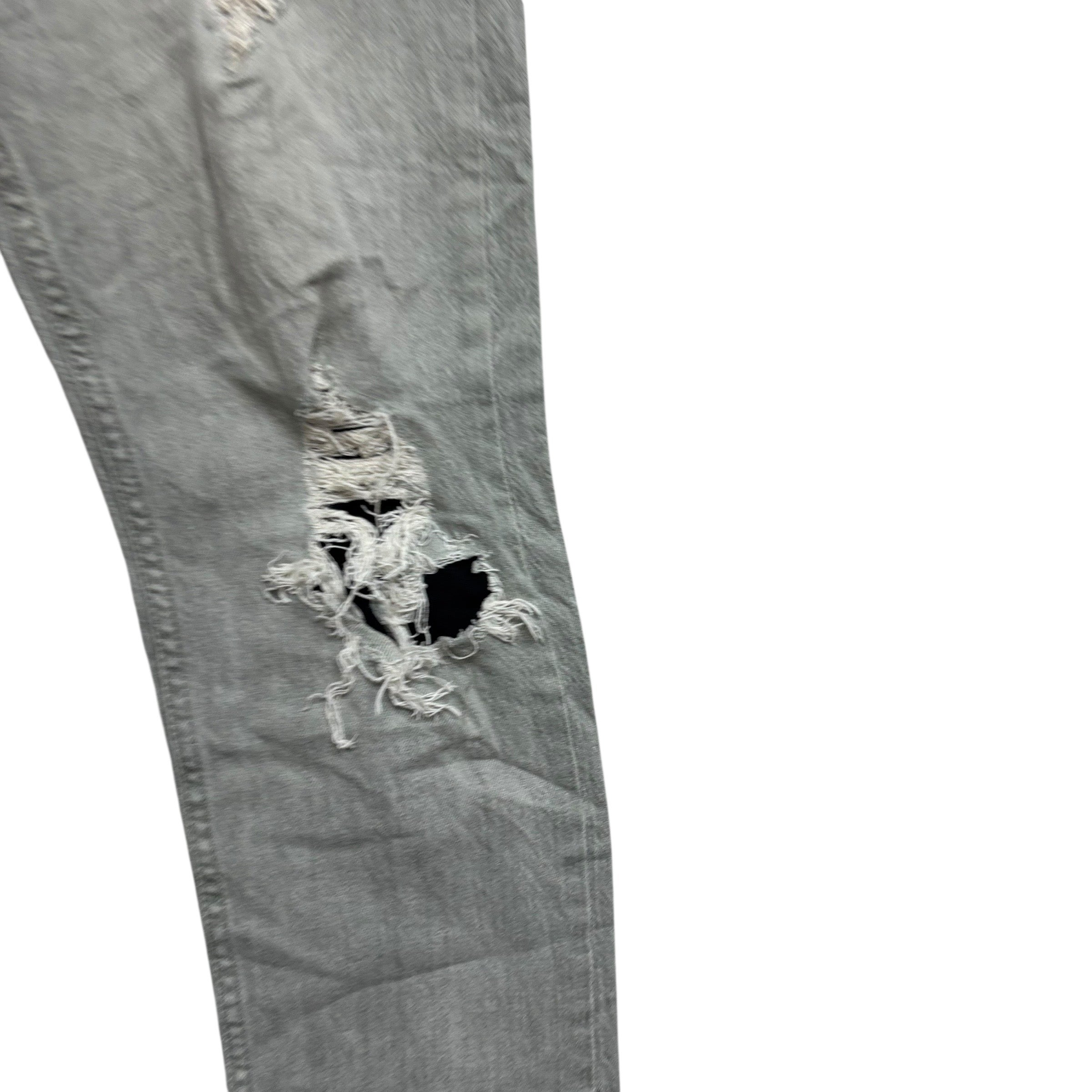 Levis 512 Jeans W33 L32 Mens Green Slim Tapered Fit Stretch Distressed