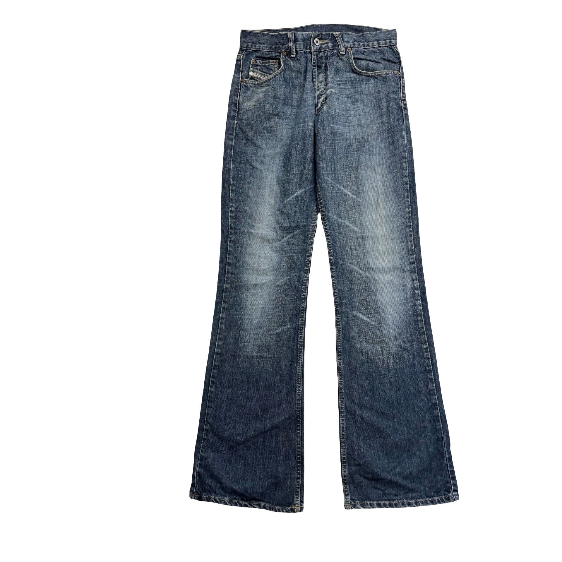 Diesel Rabox Jeans W31 L34 Mens Dark Blue Flare Bootcut Vintage Y2K (E)