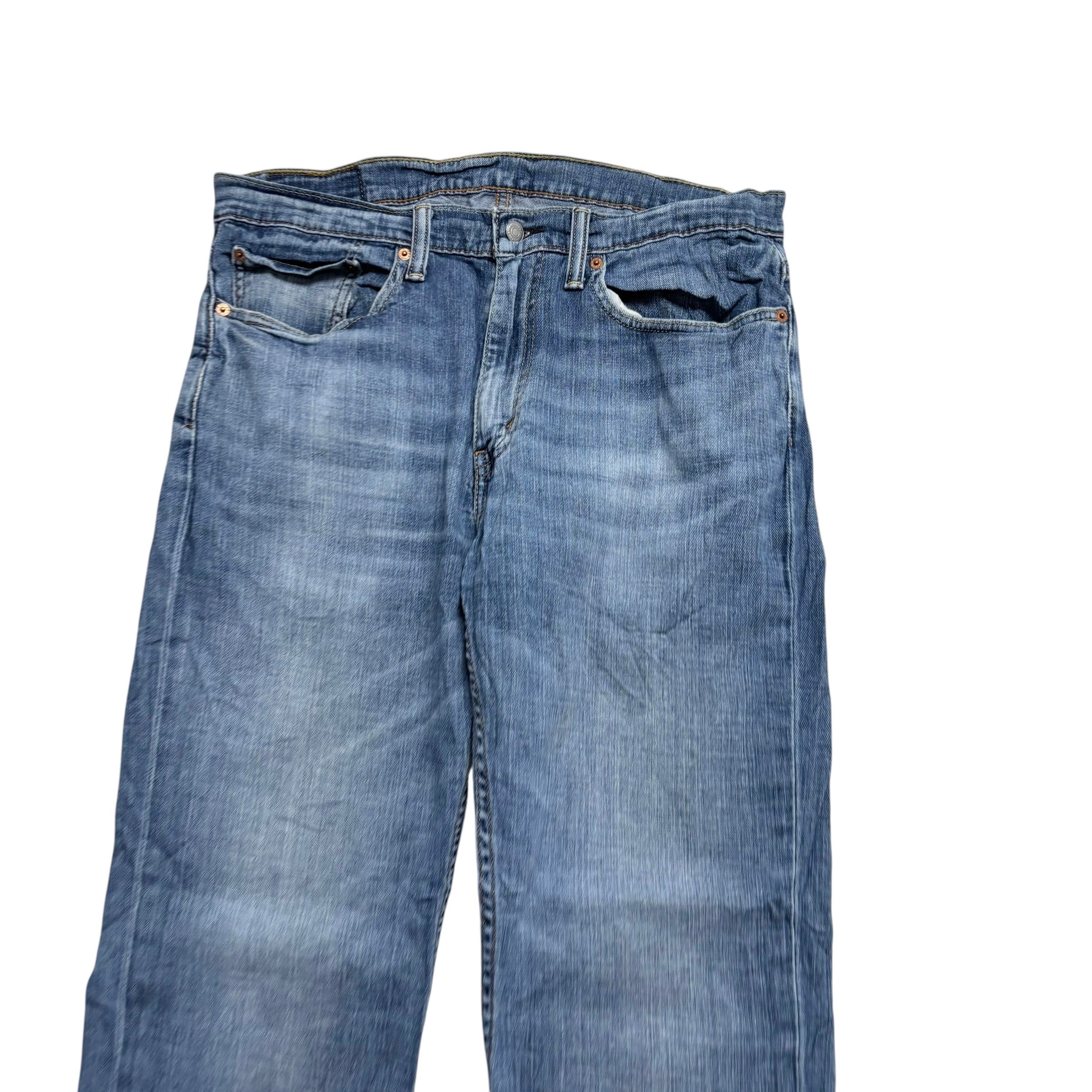 Levis 514 Jeans W34 L30 Mens Mid Blue Regular Straight Fit Stretch Denim