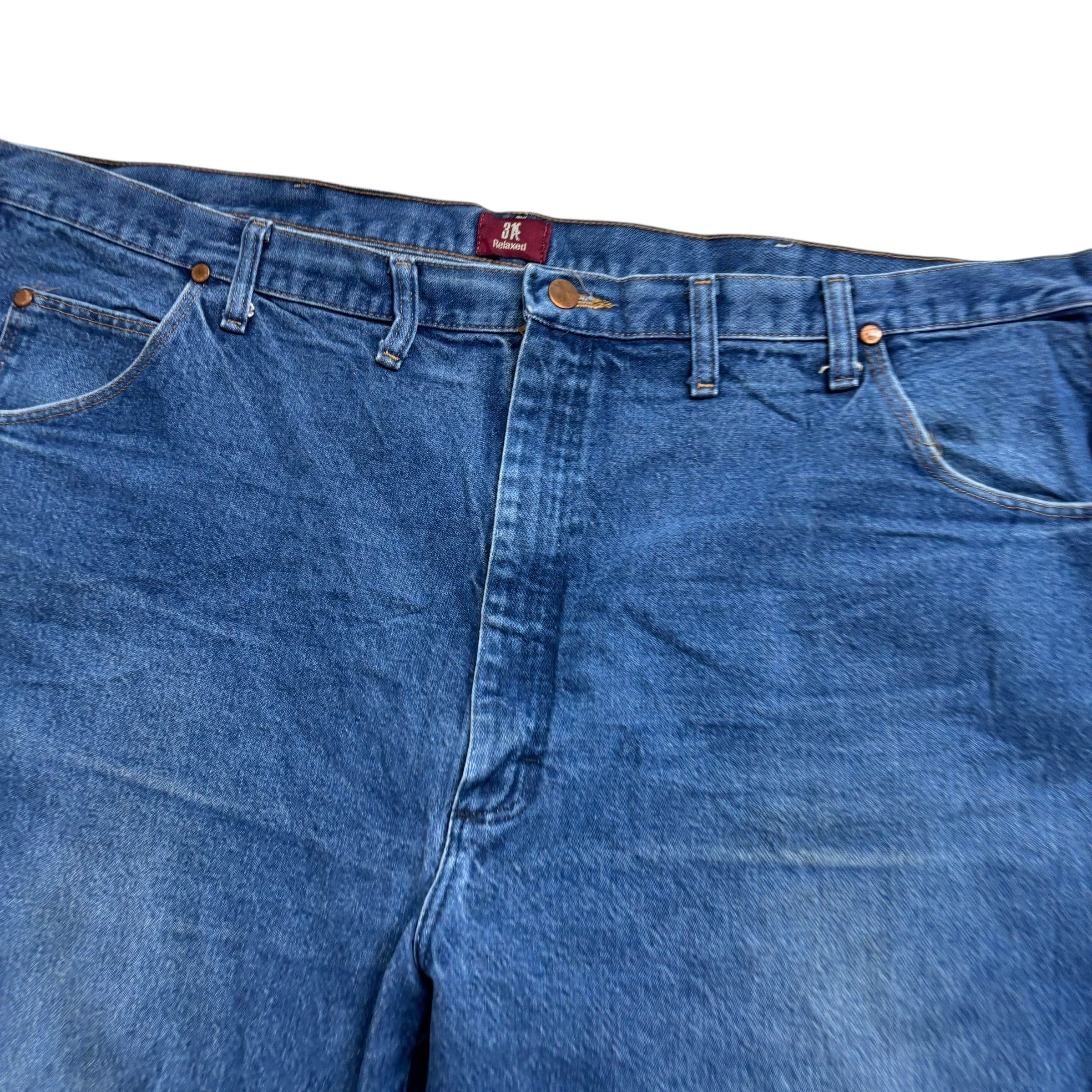 Wrangler Denim Shorts W46 Mens Mid Blue 8in Regular Fit