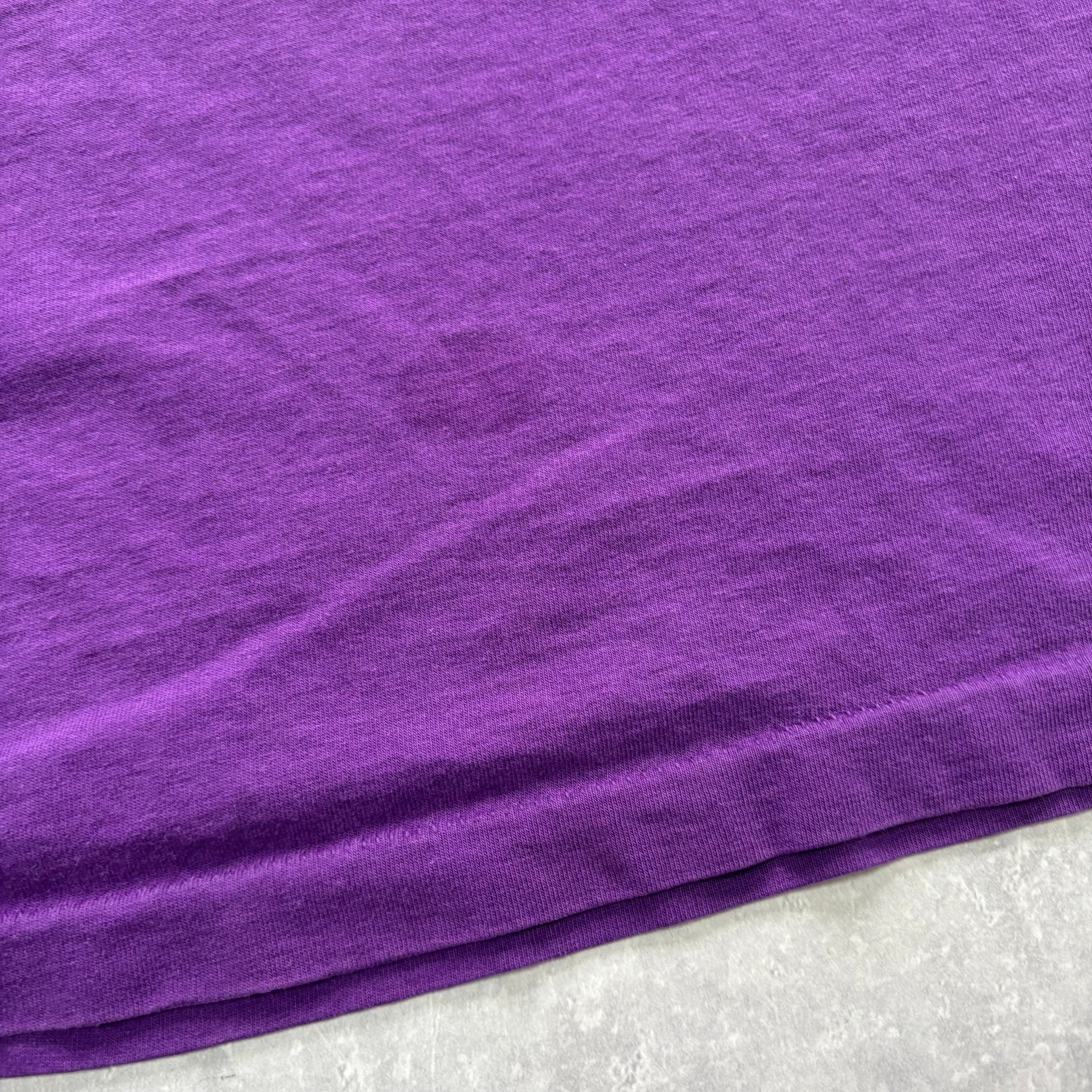 Vintage T Shirt Mens Medium Purple Single Stitch Graphic Print 90s Wine