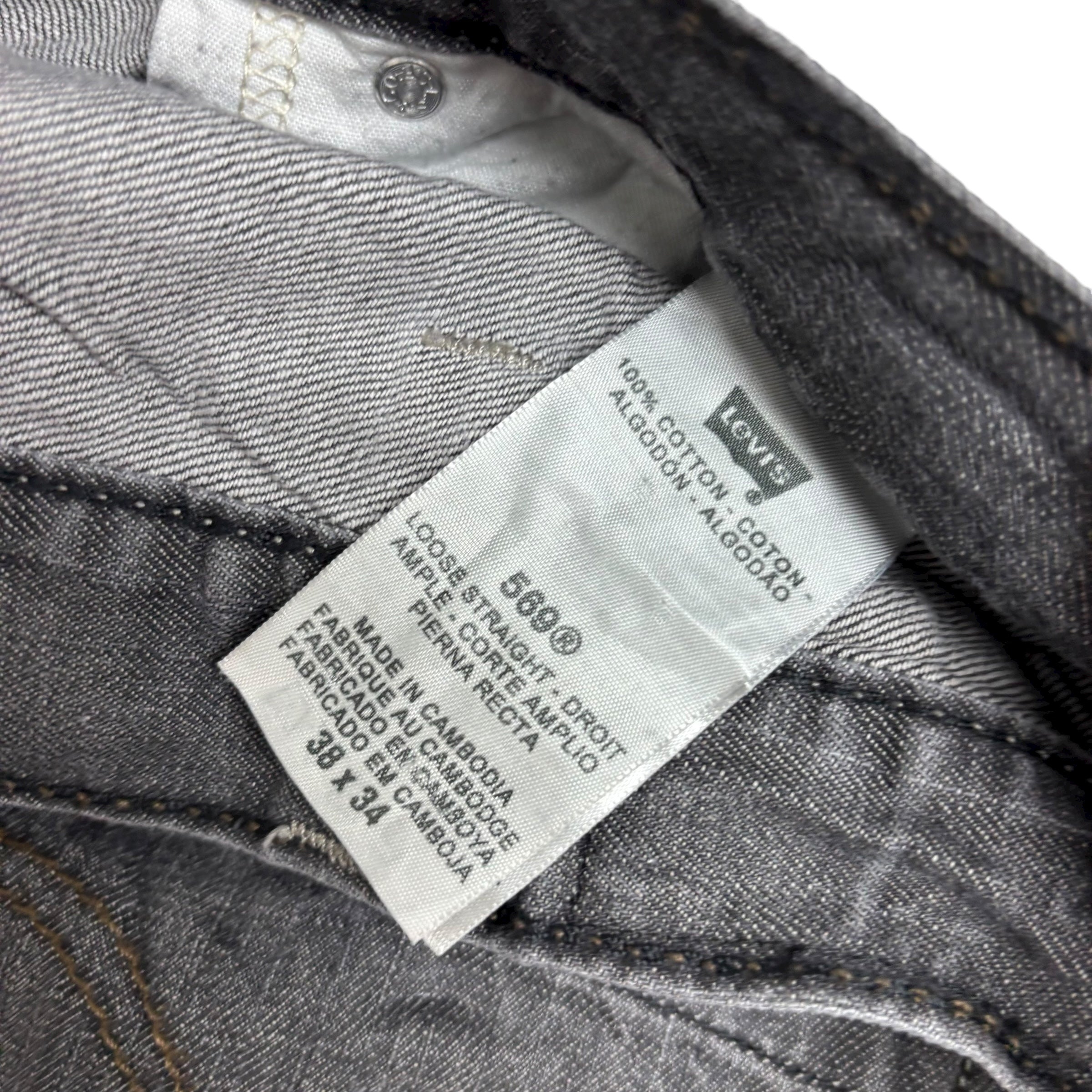 Levis 569 Jeans W38 L33 Mens Grey Baggy Relaxed Straight Fit Vintage Denim (F)