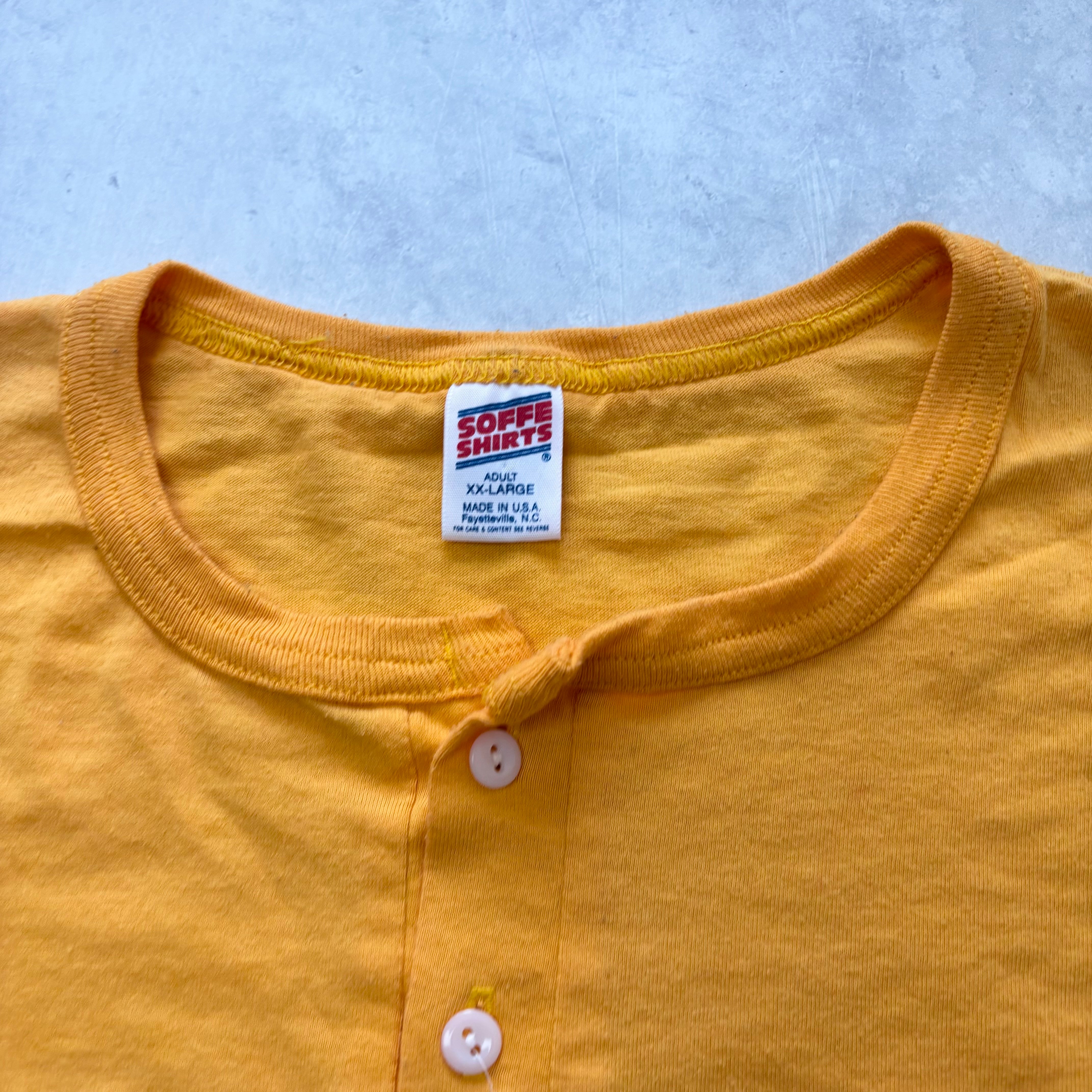 Vintage T Shirt Mens XXL Yellow Single Stitch Graphic Print 90s Funny (E)