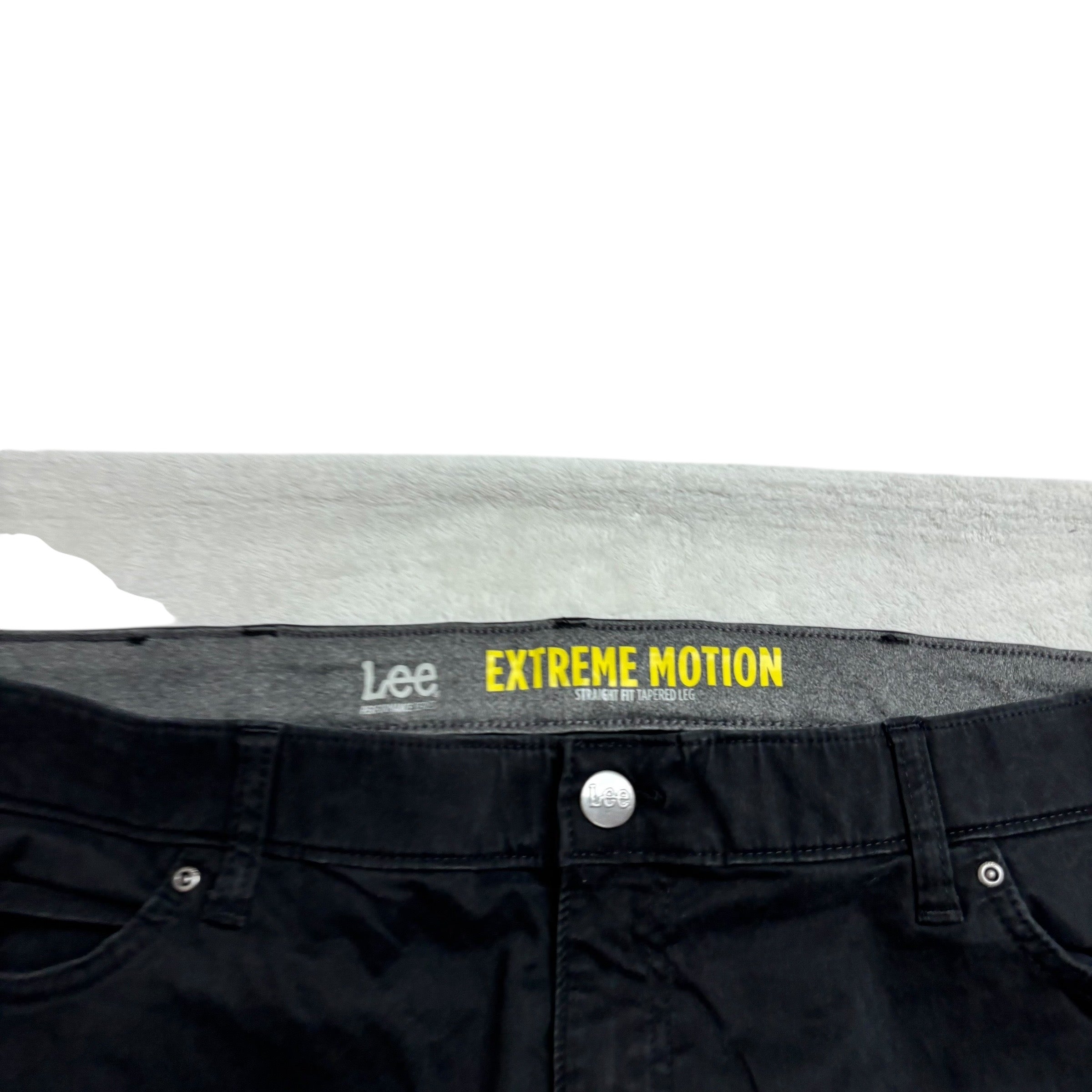 Lee Trousers W42 L30 Mens Black Regular Tapered Fit Stretch Pants (E)