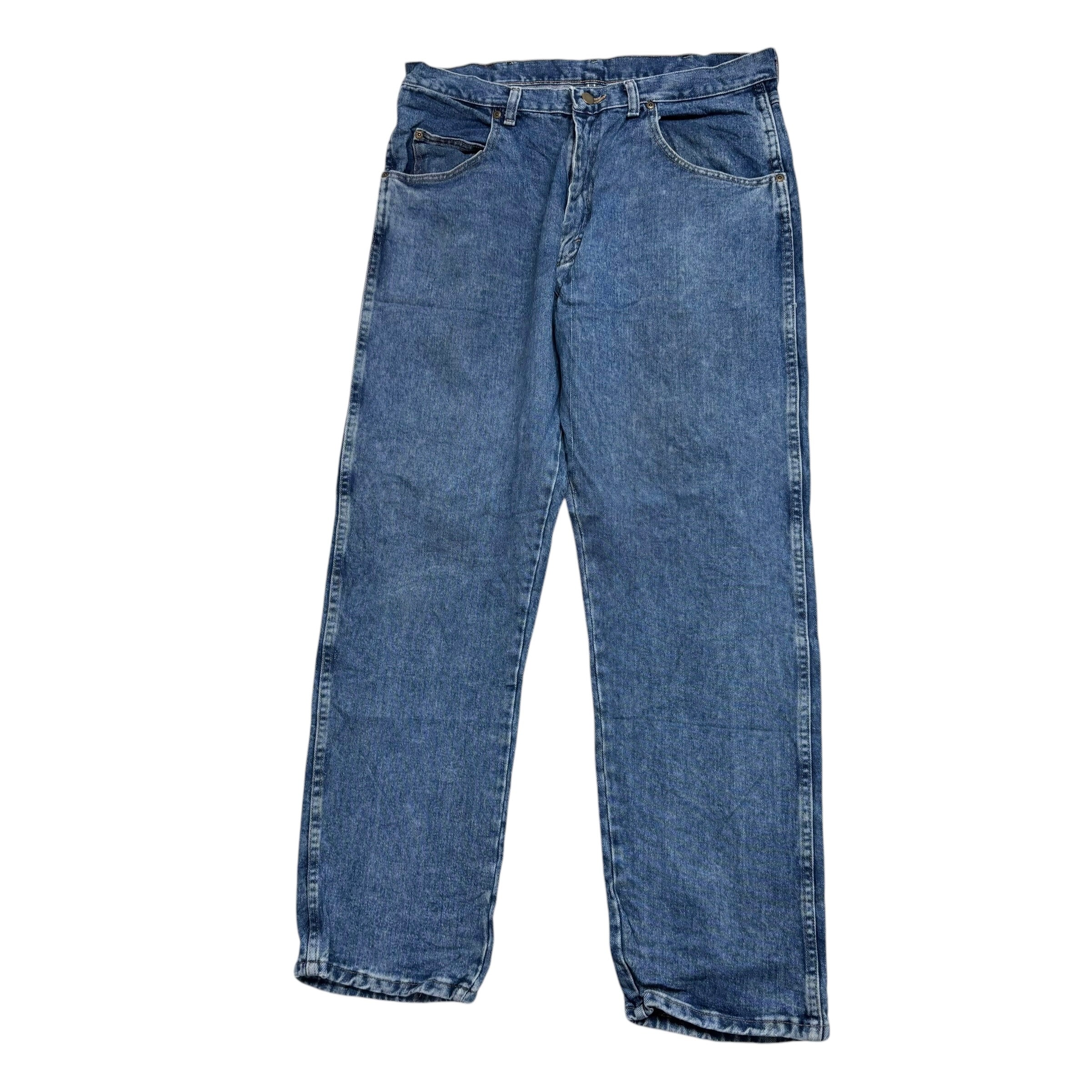 Wrangler Jeans W36 L32 Mens Mid Blue Relaxed Straight Fit Vintage Denim (E)