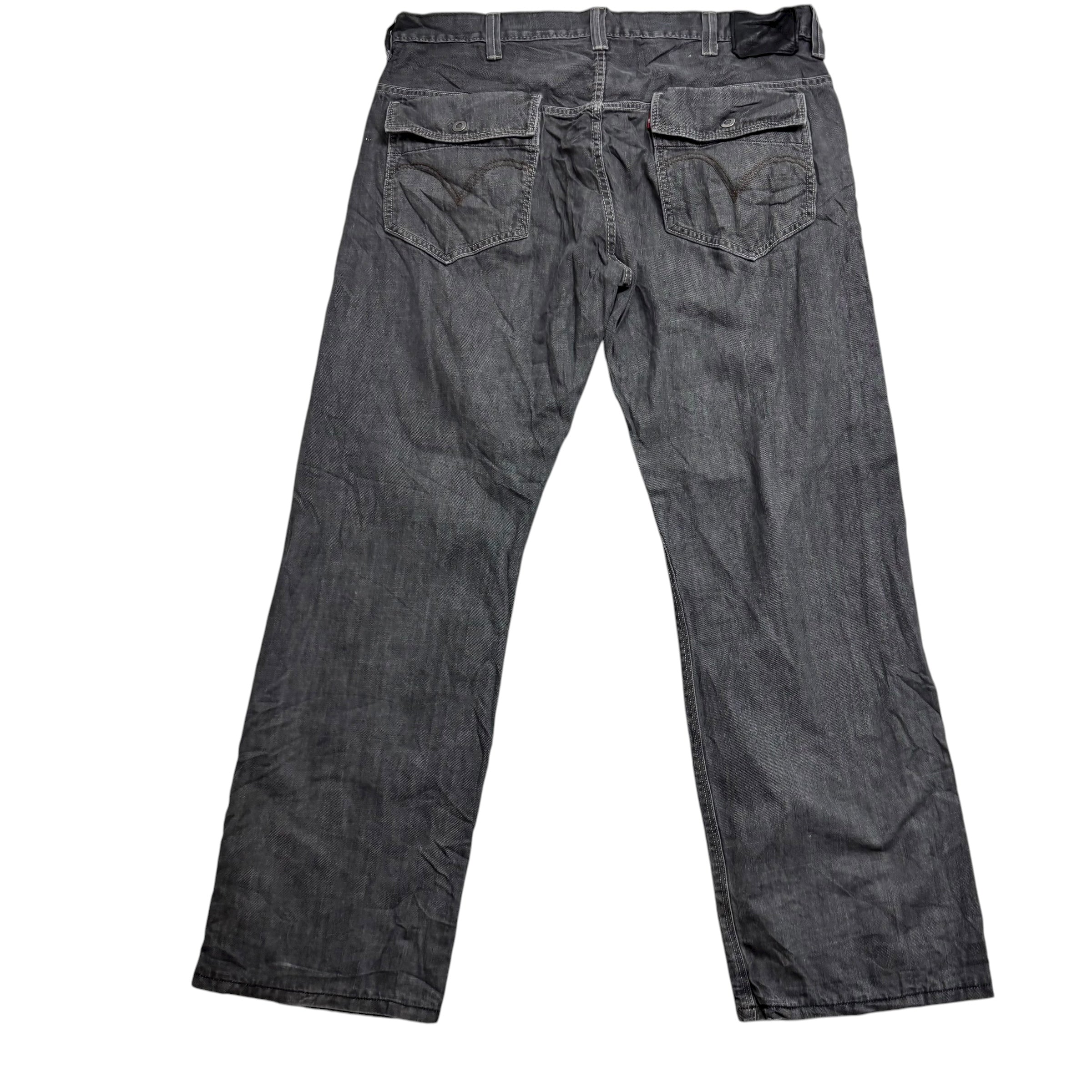 Levis 569 Jeans W38 L33 Mens Grey Baggy Relaxed Straight Fit Vintage Denim (F)