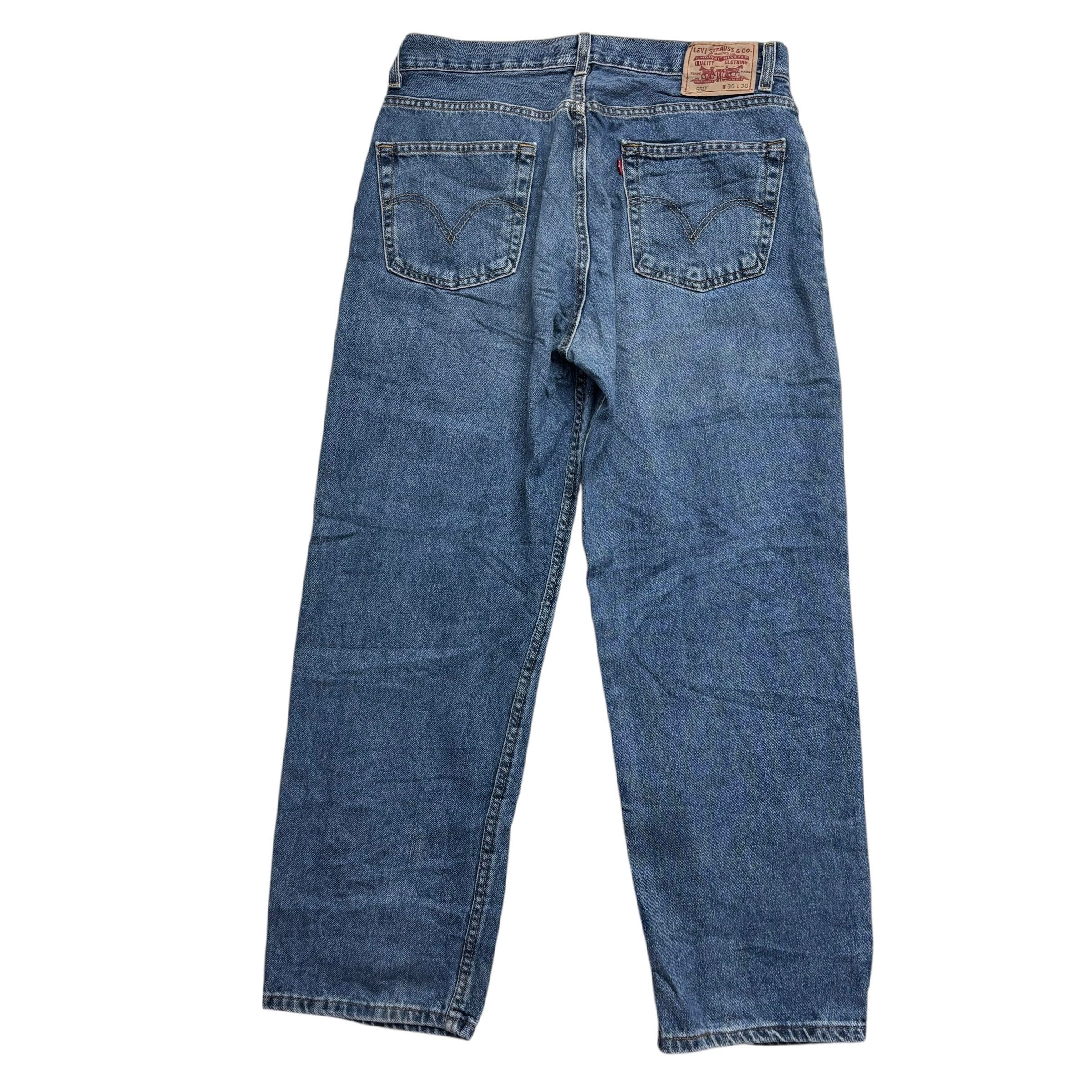 Levis 550 Jeans W36 L30 Mens Mid Blue Baggy Relaxed Straight Vintage Denim (E)