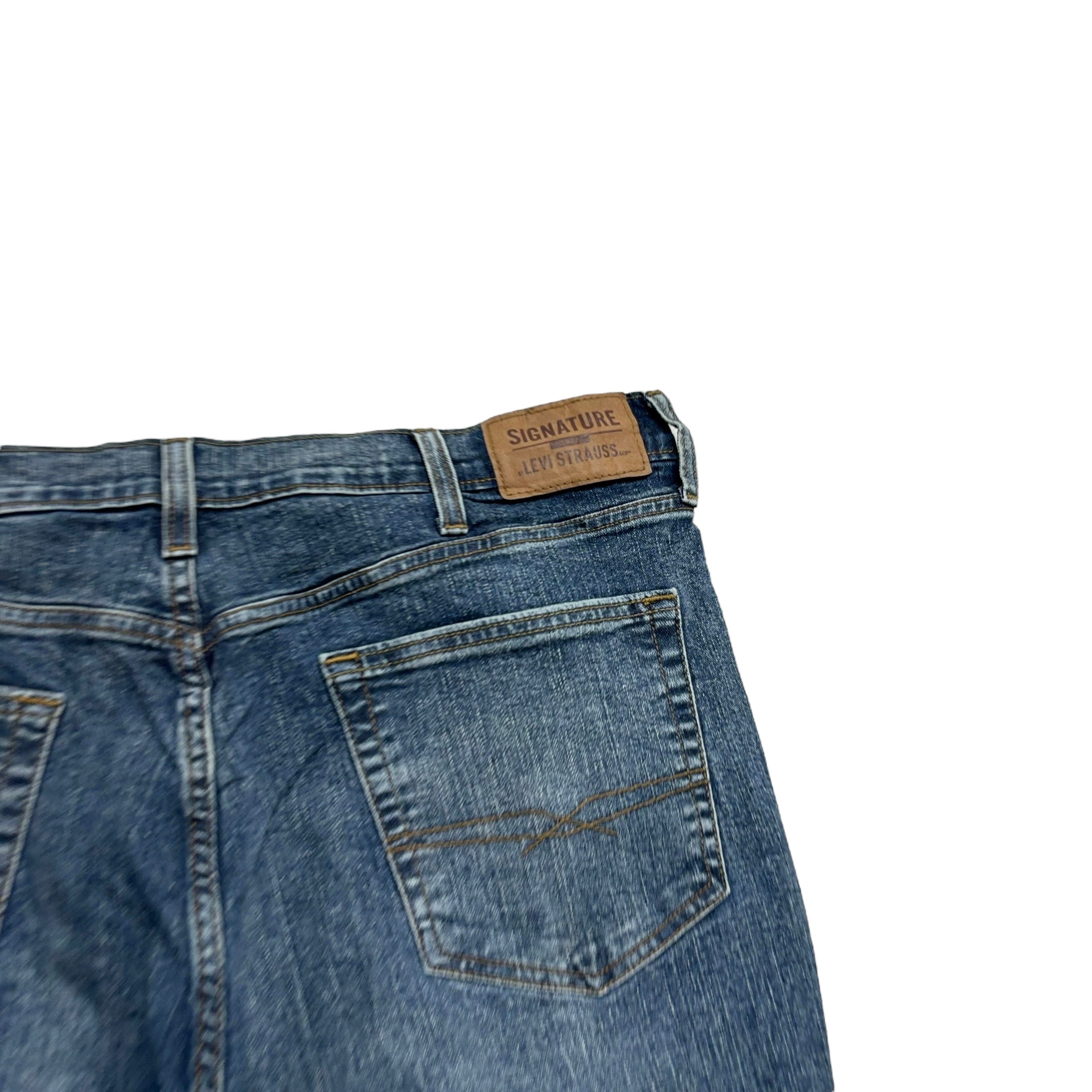 Levis Signature Jeans W38 L32 Mens Dark Blue Athletic Fit Stretch Denim (E)