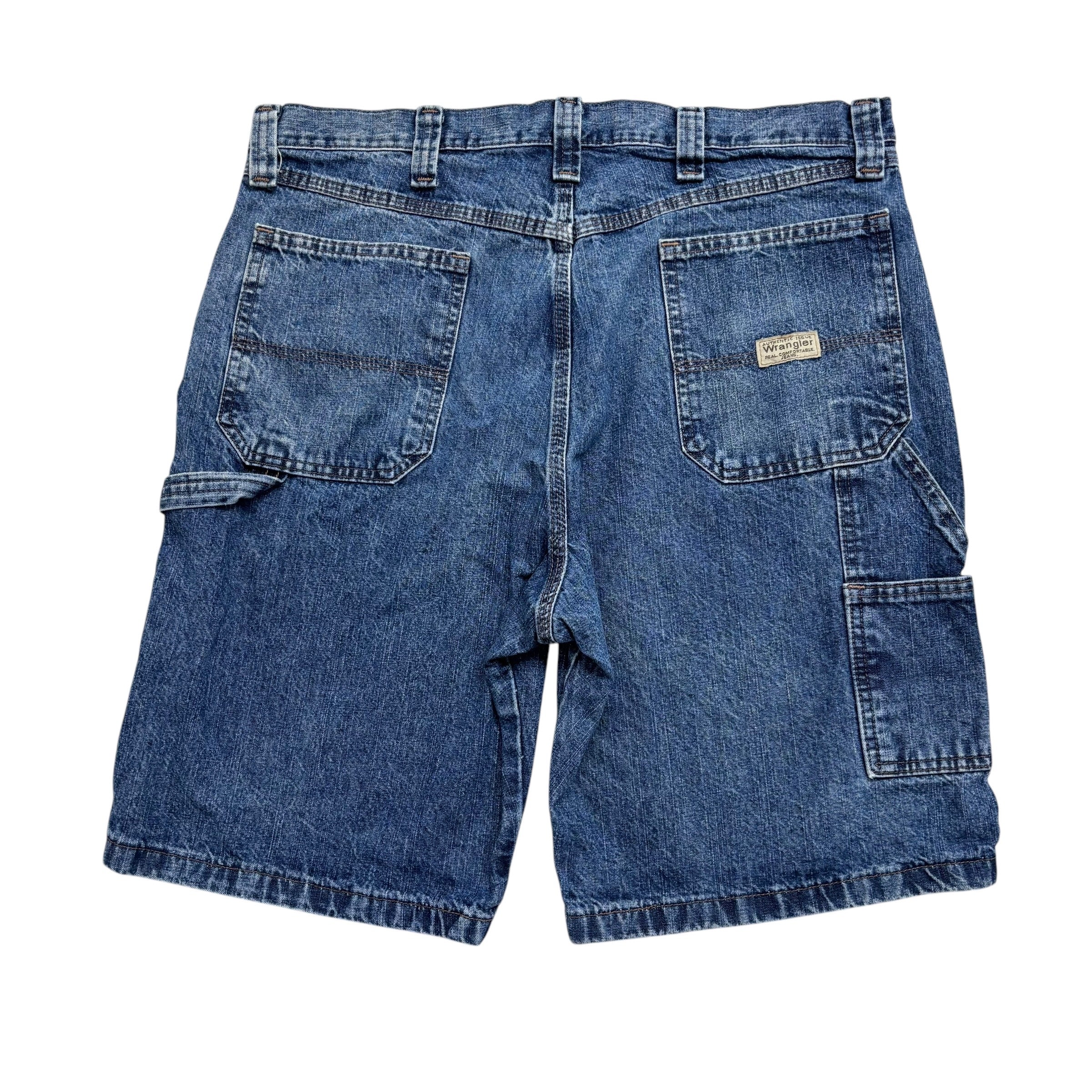 Wrangler Baggy Jorts W36 Mens Mid Blue Denim Shorts Relaxed Fit Carpenter (E)