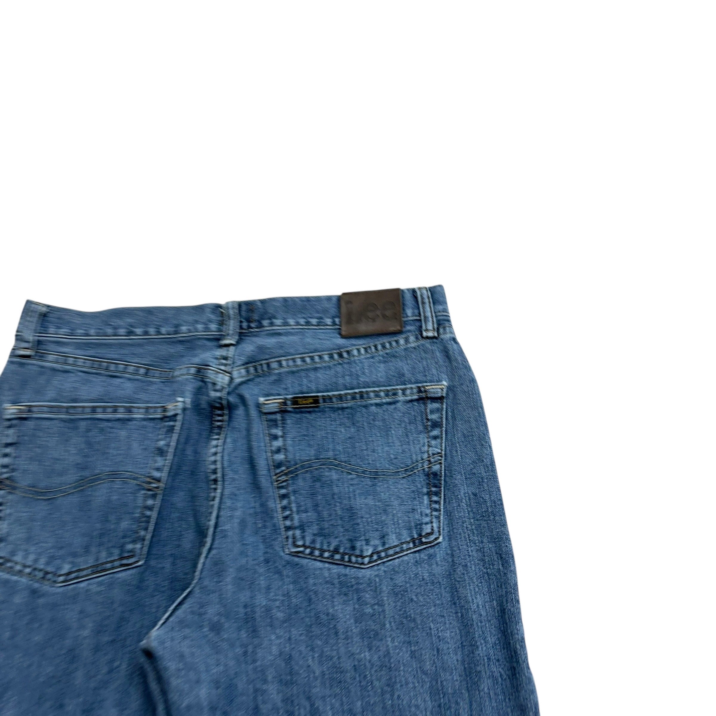 Lee Jeans W33 L32 Mens Mid Blue Baggy Relaxed Straight Fit Denim