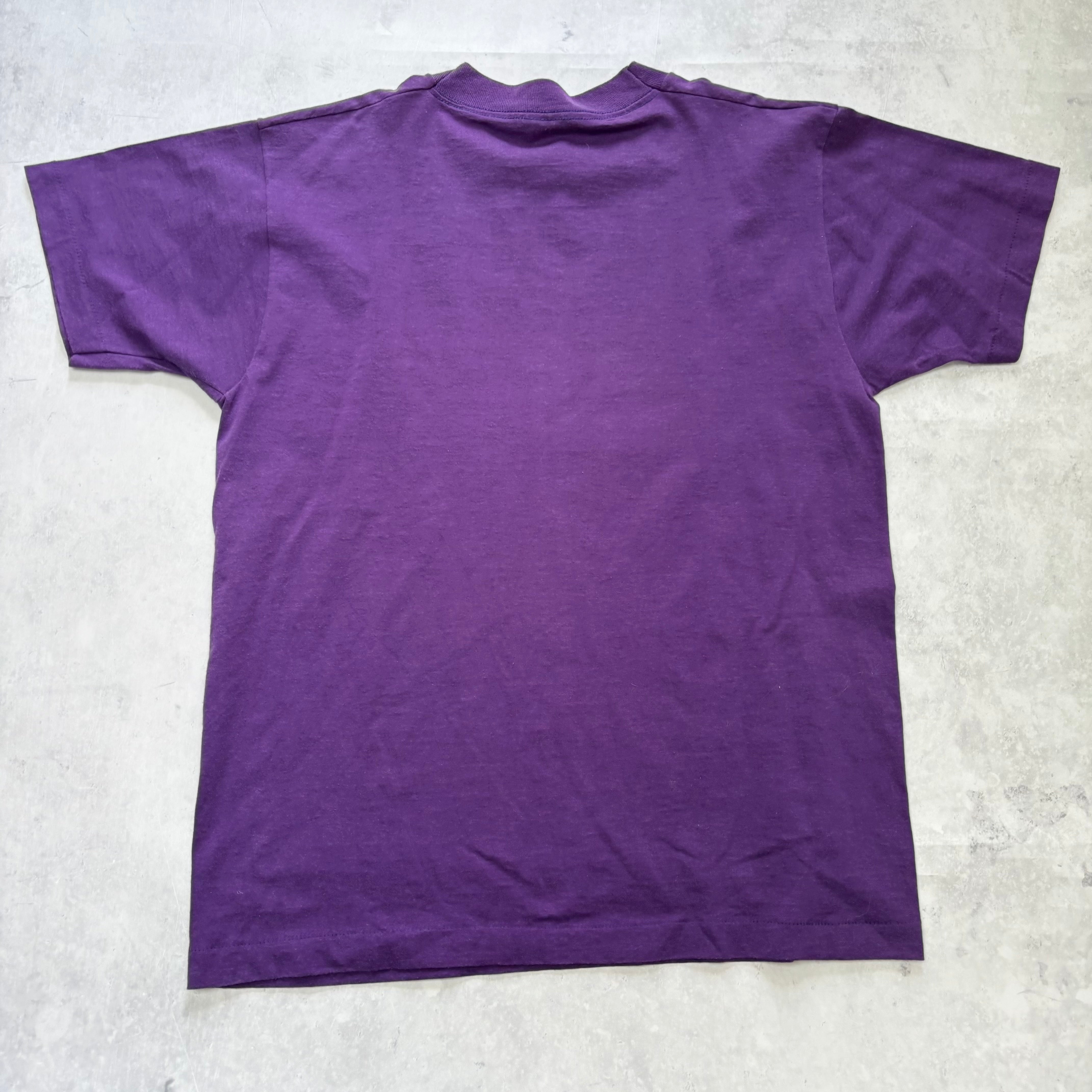 Vintage T Shirt Mens Large Purple Single Stitch Graphic Print 90s USA (E)