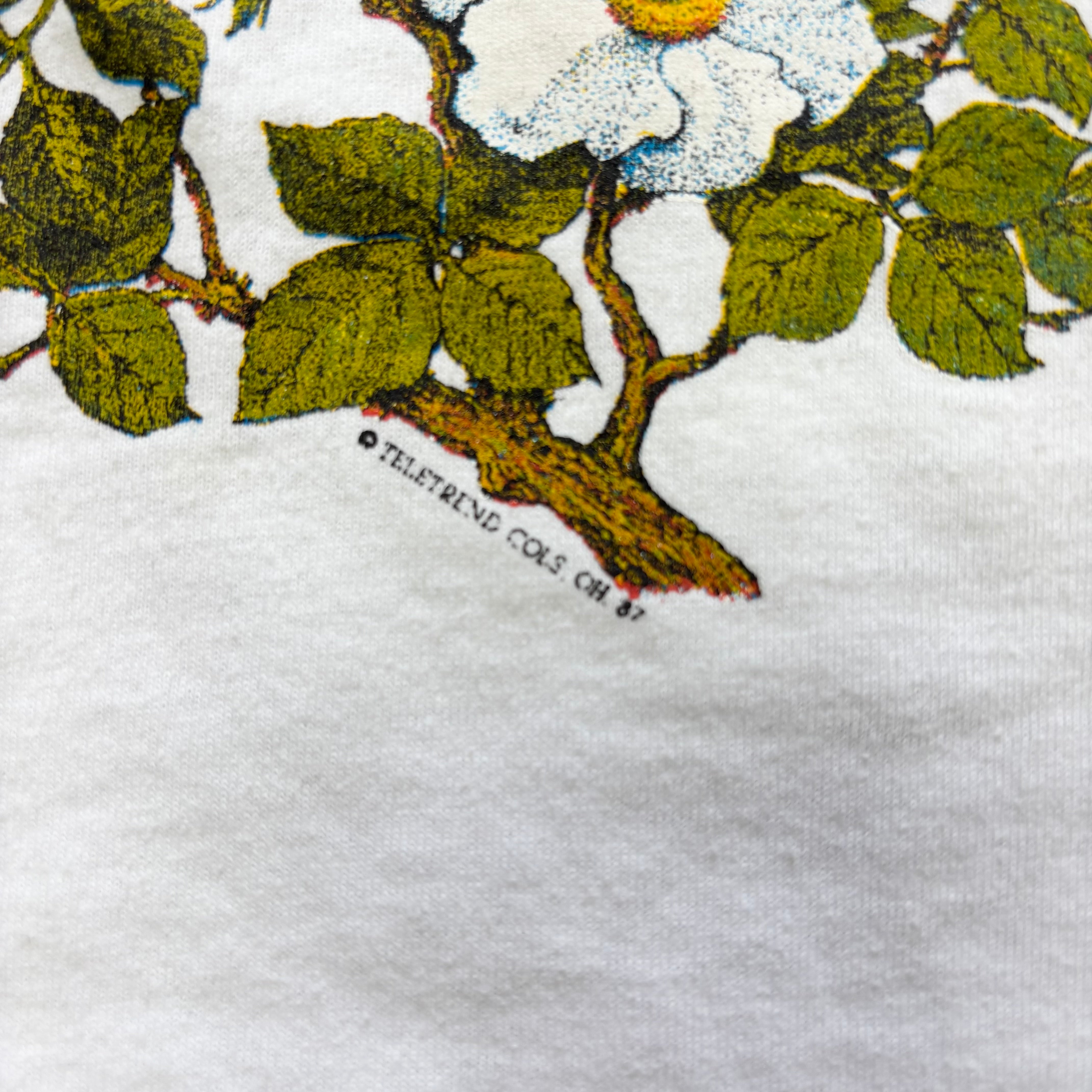 Vintage T Shirt Mens XS White Single Stitch Graphic Print 80s Birds