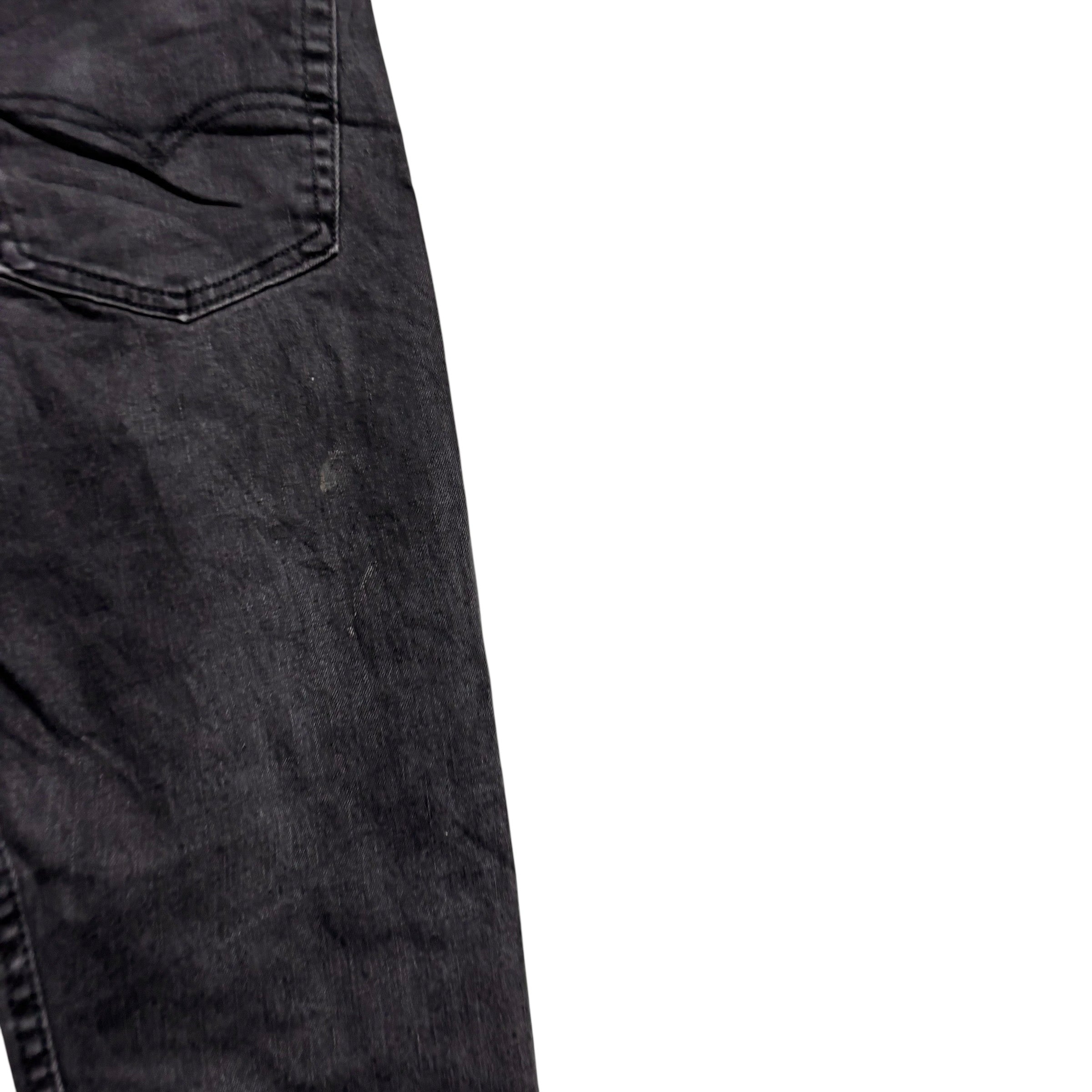 Levis 502 Jeans W32 L31 Mens Black Regular Tapered Fit Stretch Denim (F)