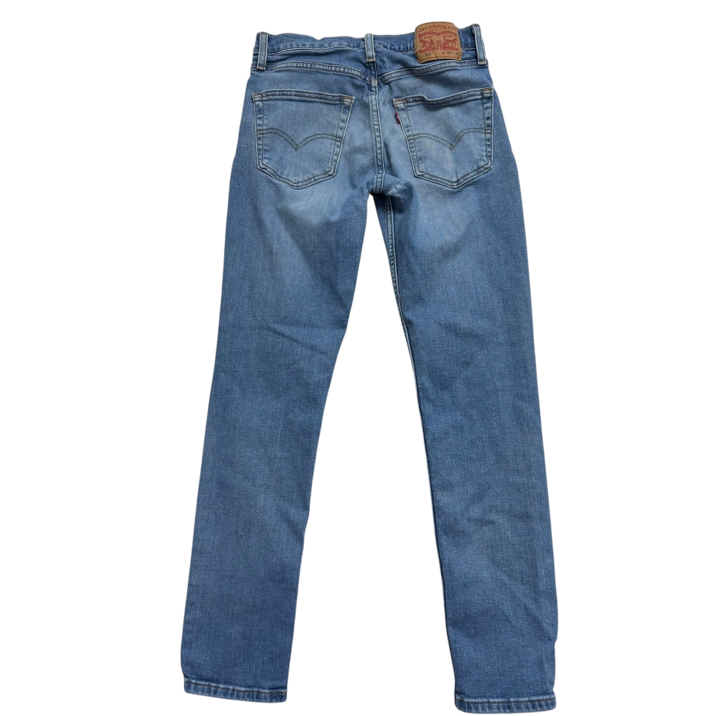 Levis 511 Jeans W30 L32 Mens Mid Blue Slim Fit Stretch Denim