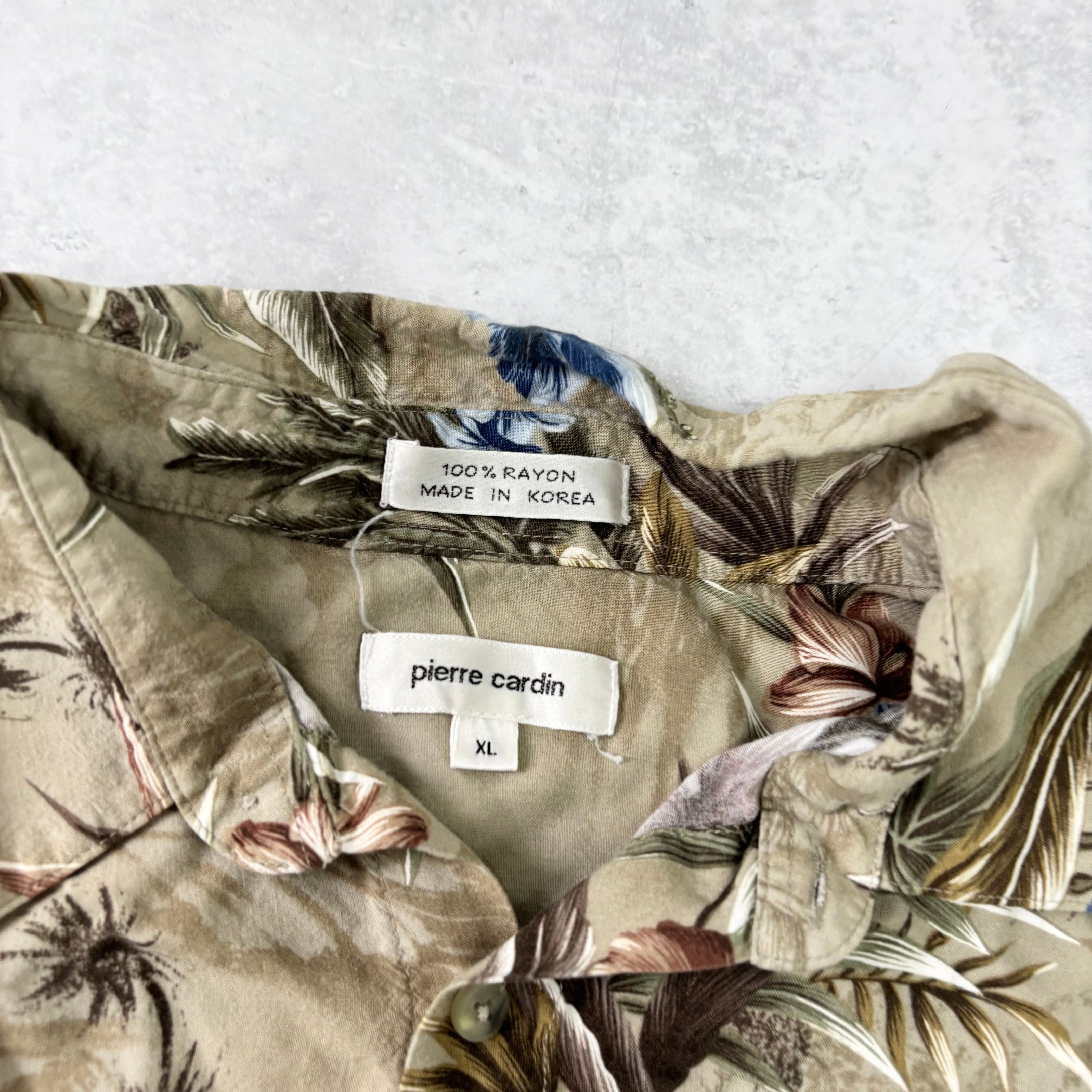 Vintage Hawaiian Shirt Mens XL Green Floral Aloha Short Sleeve Rayon (E)