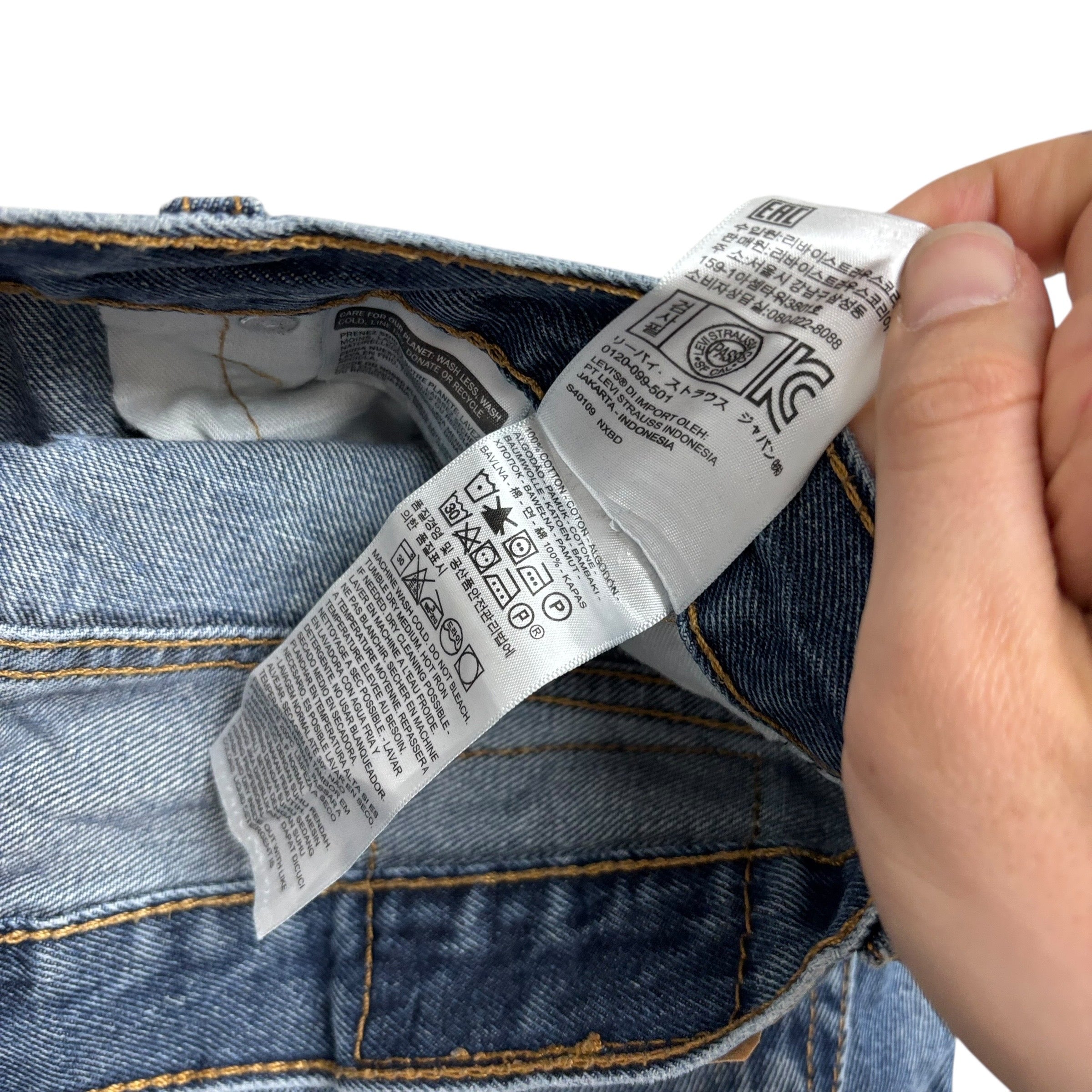 Levis 505 Jeans W30 L33 Mens Mid Blue Regular Straight Fit Denim