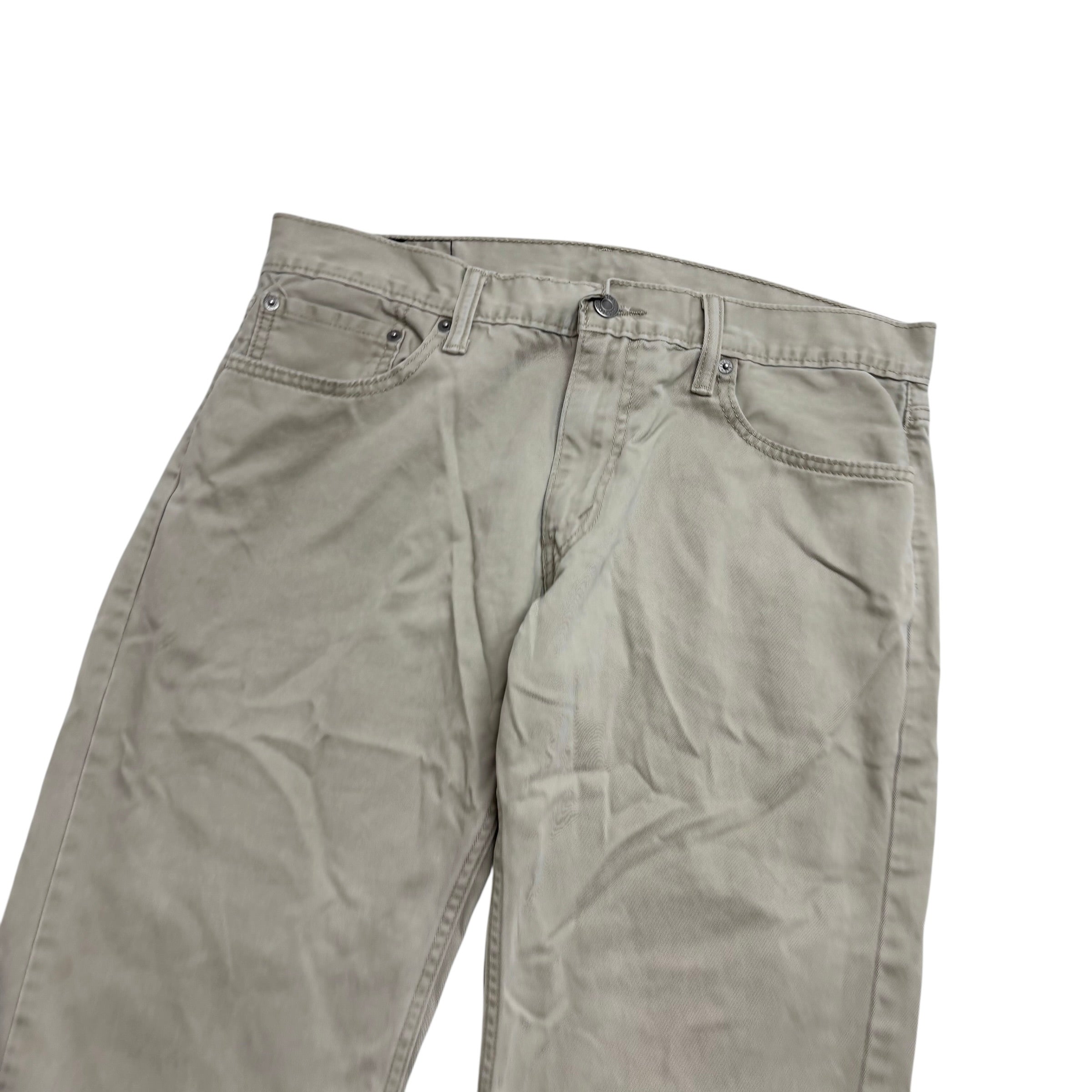 Levis 514 Trousers W34 L32 Mens Cream Regular Straight Fit Cotton Pants